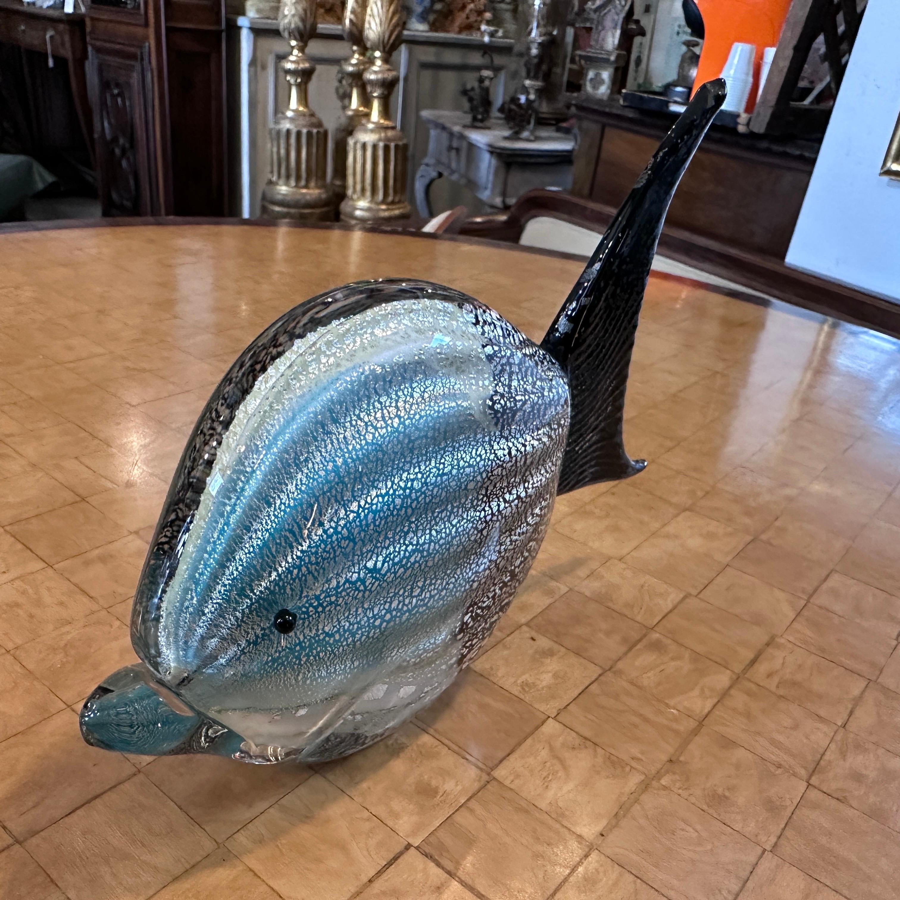 Hand-Crafted 1970s Modernist Murano Glass Figure of a Tropical Fish For Sale