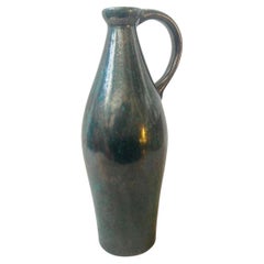 1970s Modernist Olive Green Fat Lava Ceramic German Jug Vase