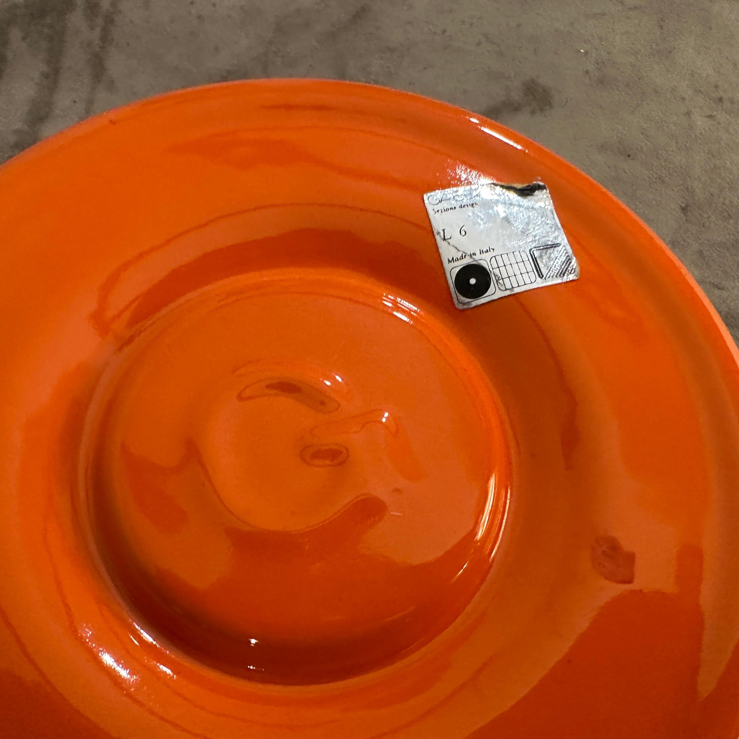 Teiera modernista in ceramica arancione degli anni '70 di Liisi Beckmann per Gabbianelli in vendita 1