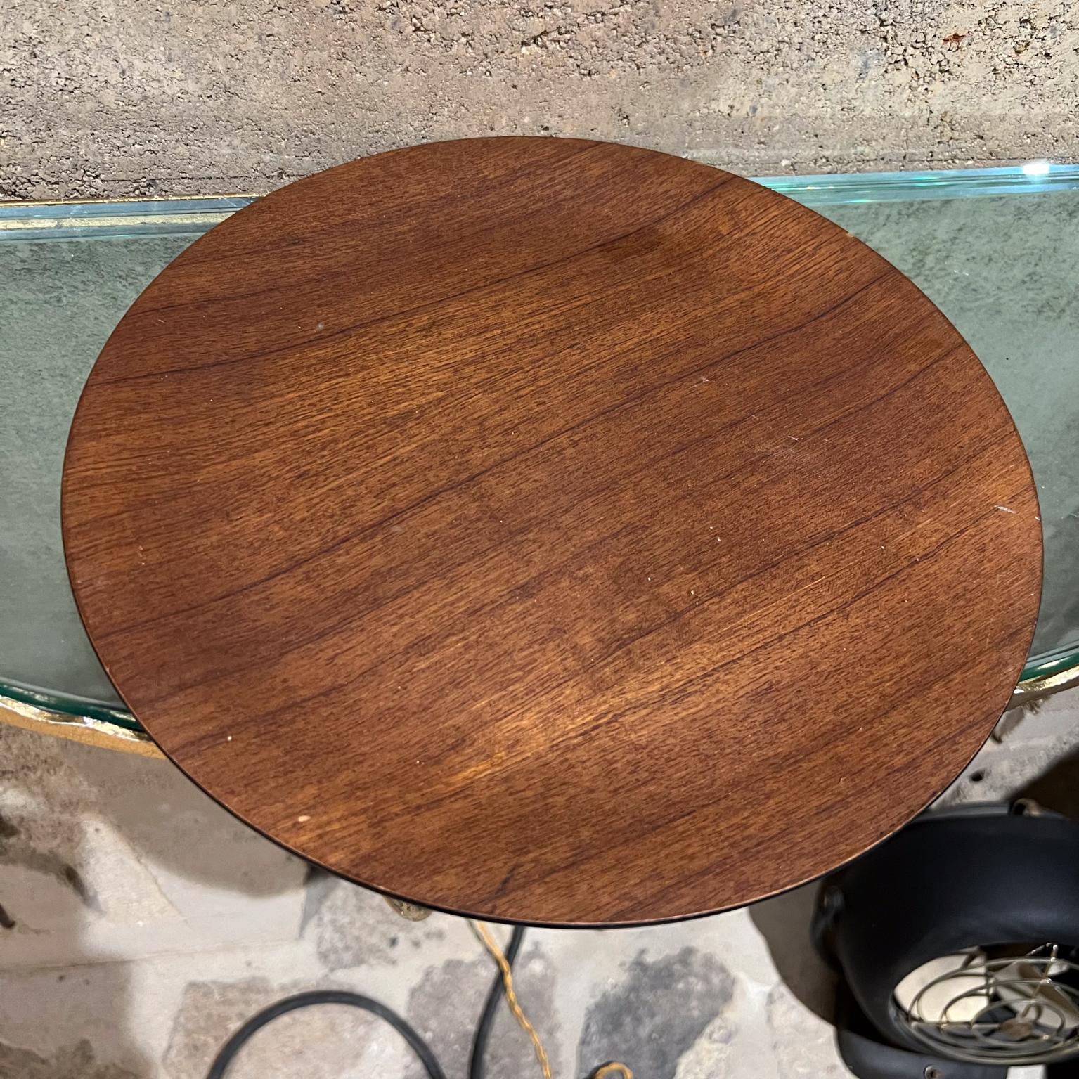 Scandinavian Modern 1970s Modernist Platter Teak Wood on Black Plate For Sale