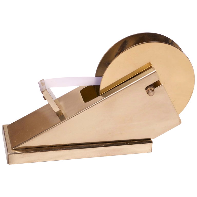 1970s Modernist Polished Brass Tape Dispenser For Sale at 1stDibs