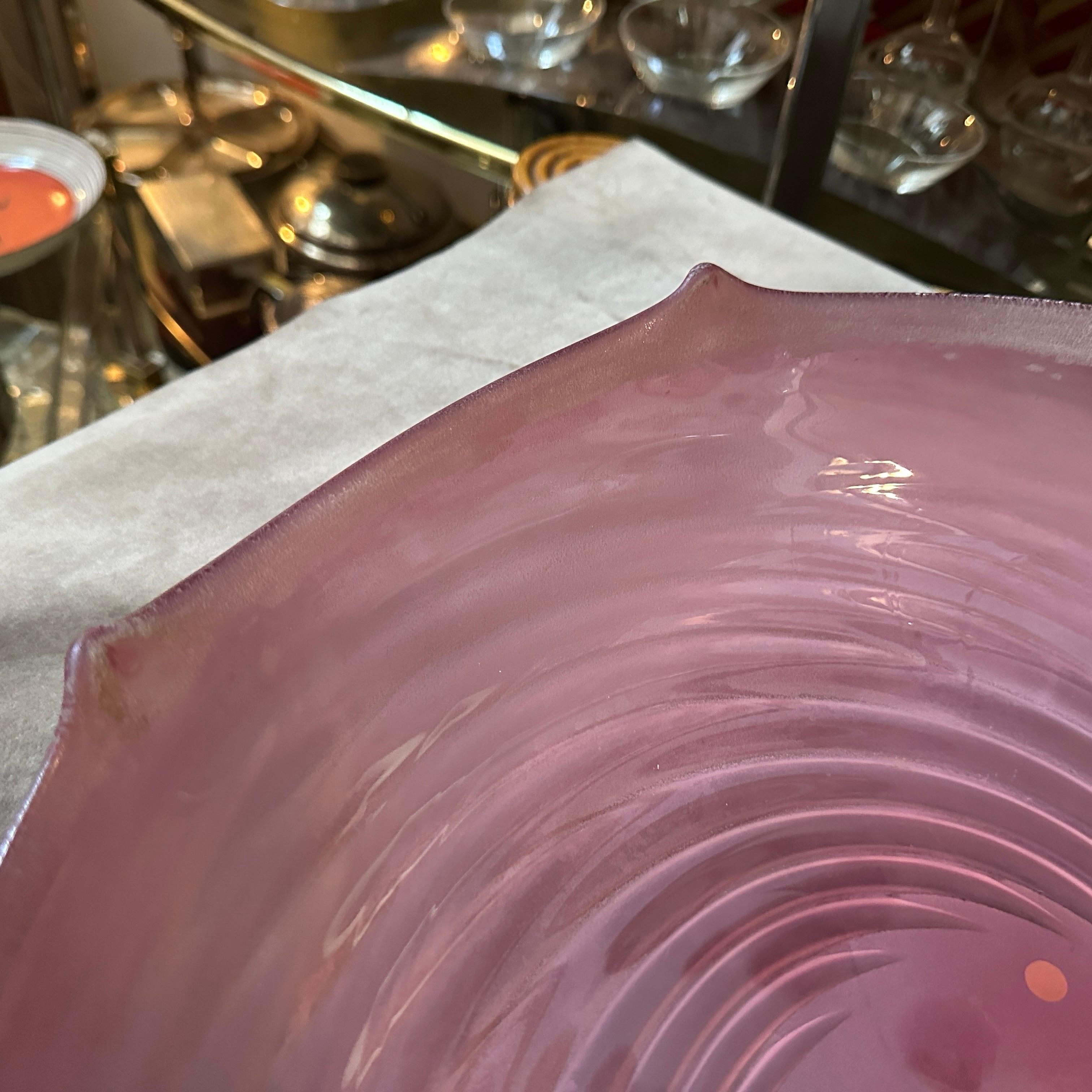 Bol rond en verre de Murano Scavo violet moderniste des années 1970 par Cenedese en vente 6