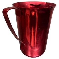 1970s Modernist Red Aluminum Pitcher