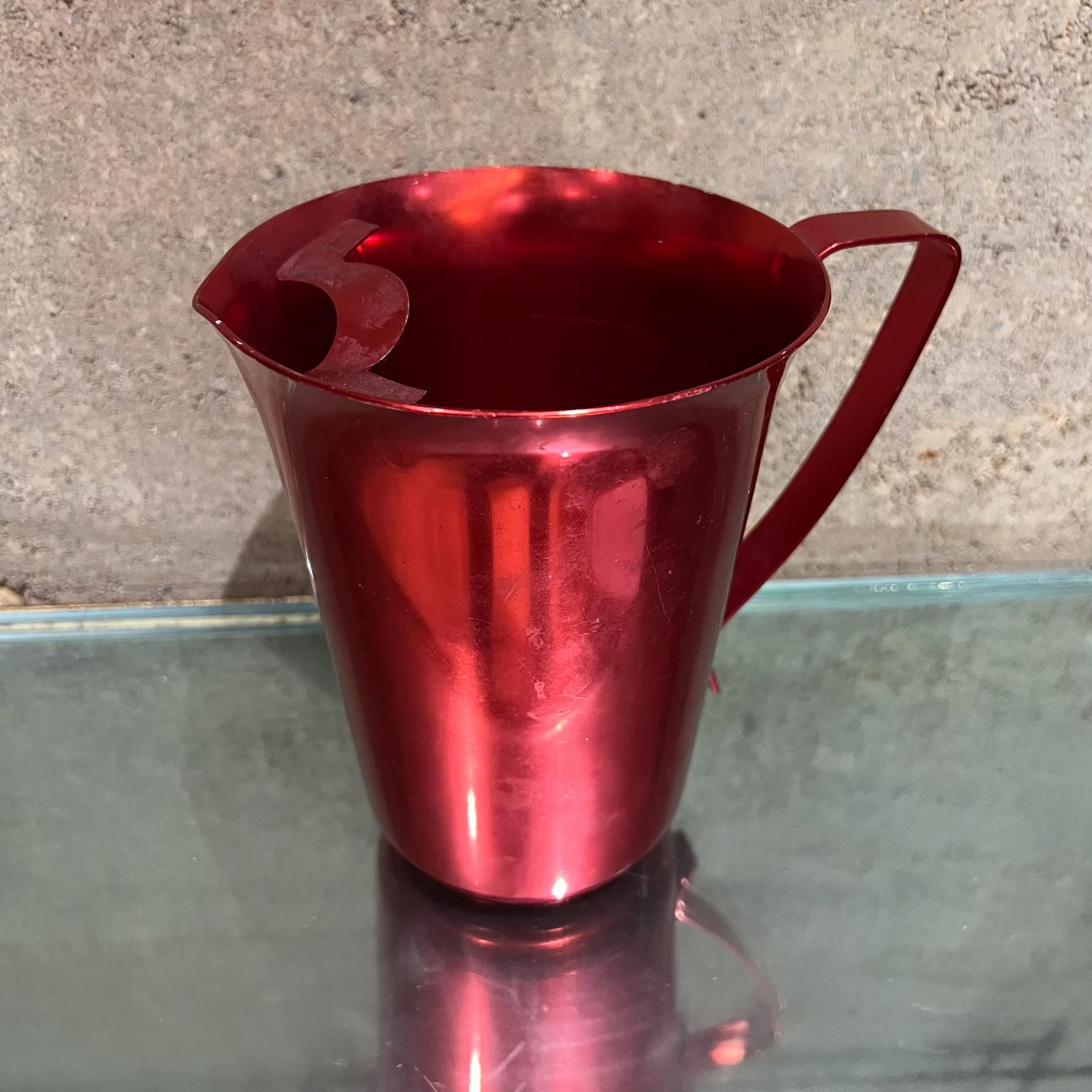 Mid-Century Modern 1970s Modernist Red Aluminum Pitcher For Sale