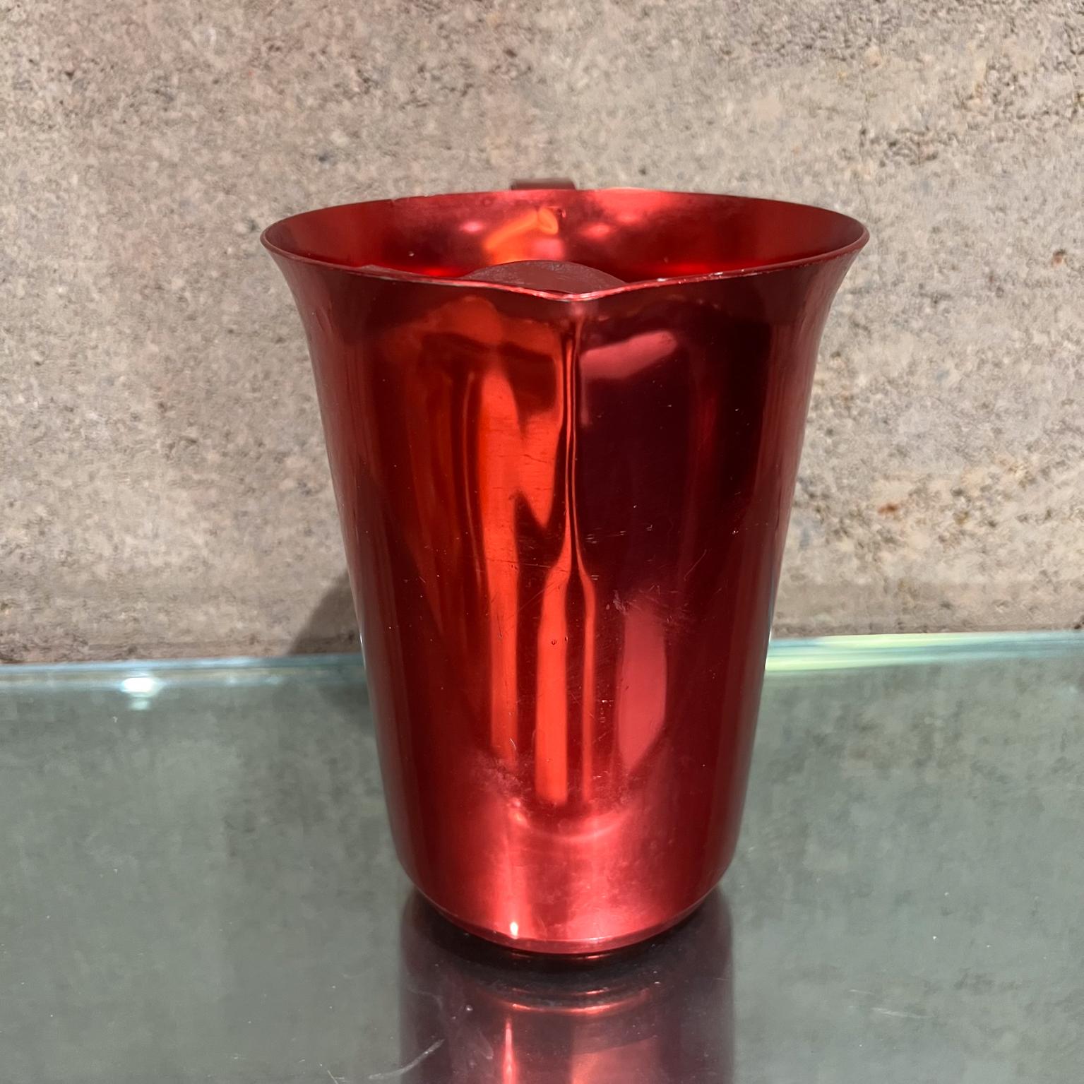 1970s Modernist Red Aluminum Pitcher In Good Condition For Sale In Chula Vista, CA