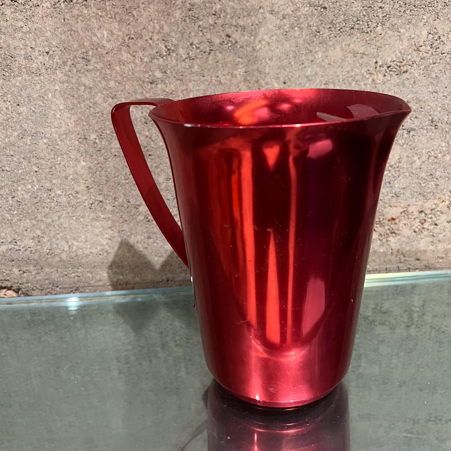 Late 20th Century 1970s Modernist Red Aluminum Pitcher For Sale