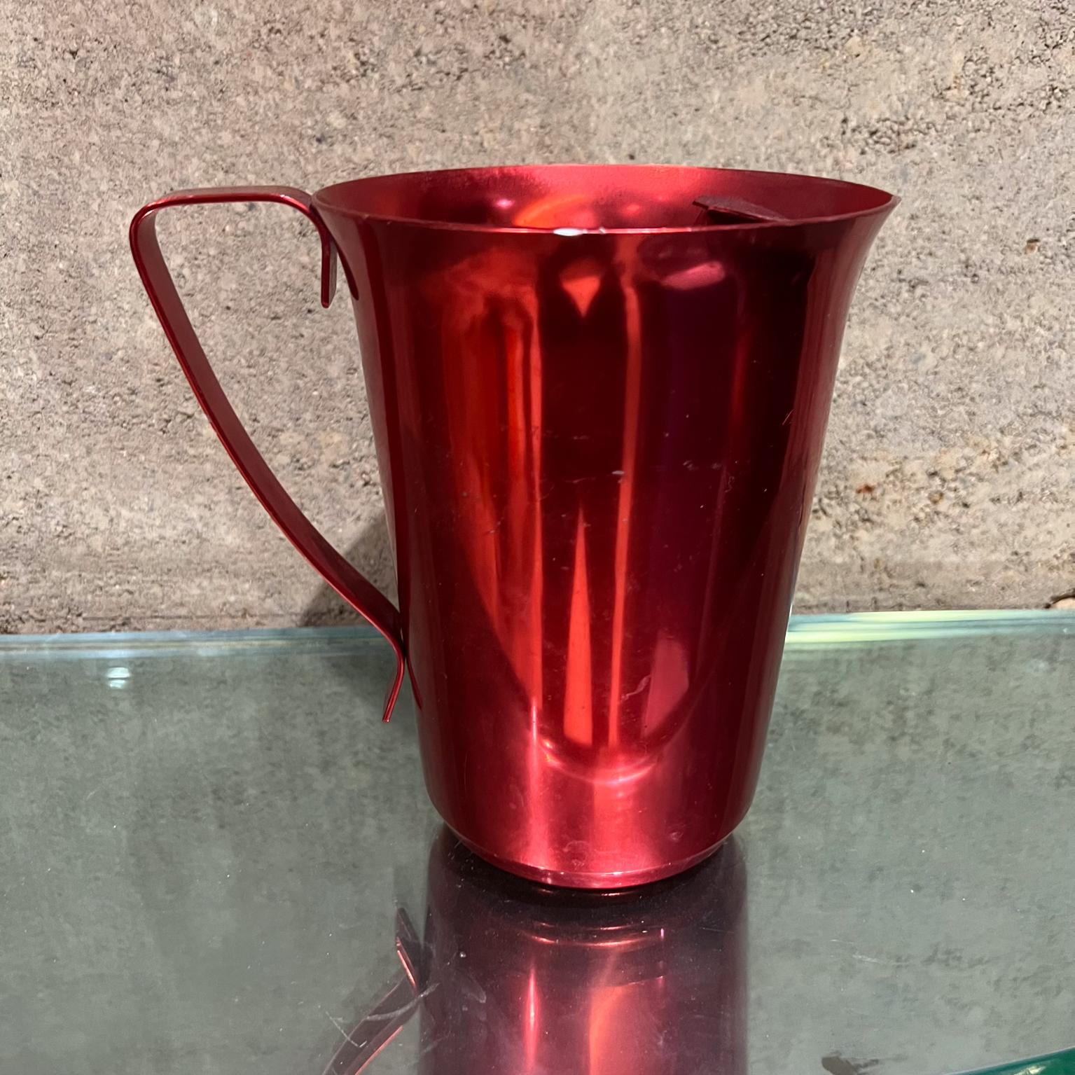 1970s Modernist Red Aluminum Pitcher For Sale 1