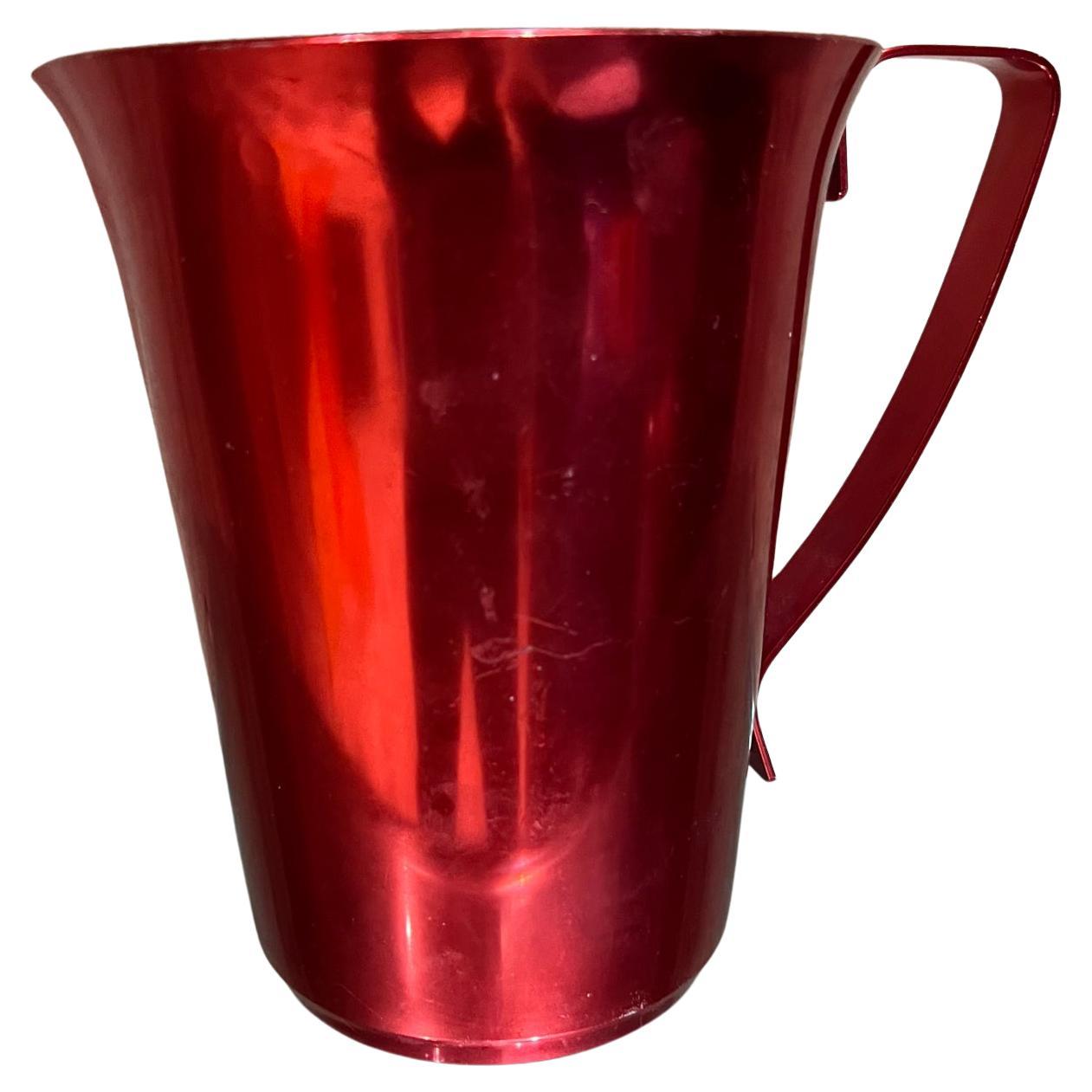 1970s Modernist Red Aluminum Pitcher For Sale