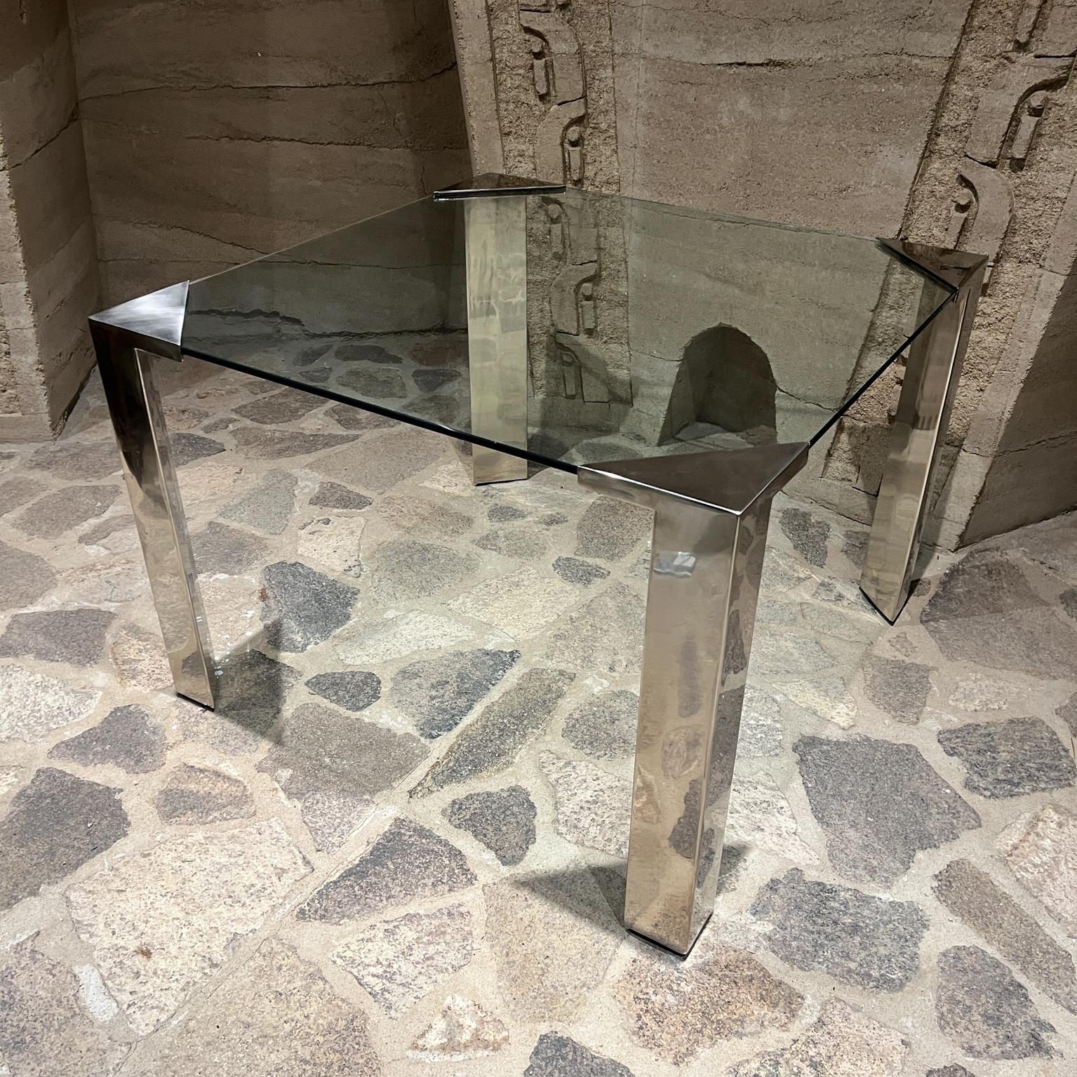 Mesa de cristal estilo años 70 Pace Collection Satinada Estadounidense en venta