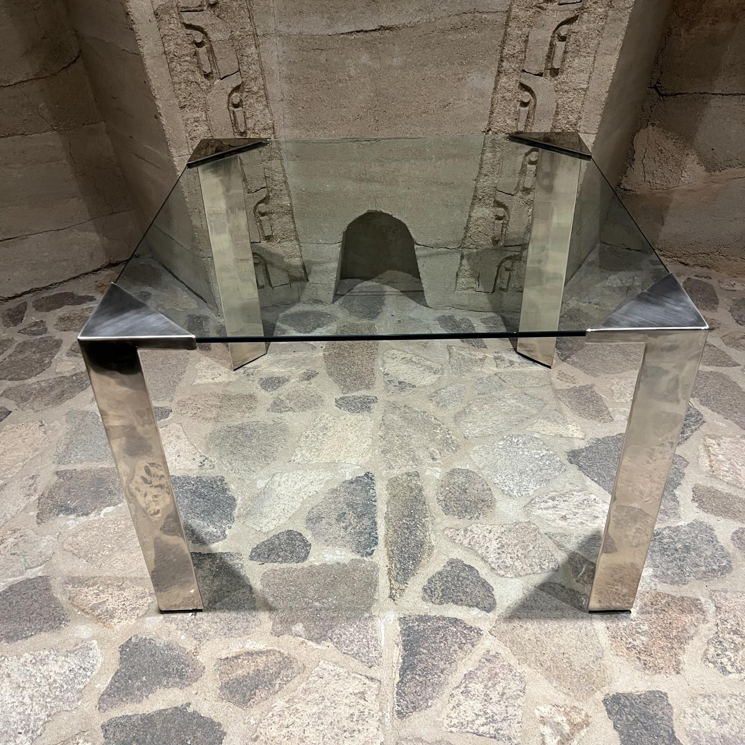 Mesa de cristal estilo años 70 Pace Collection Satinada siglo XX en venta