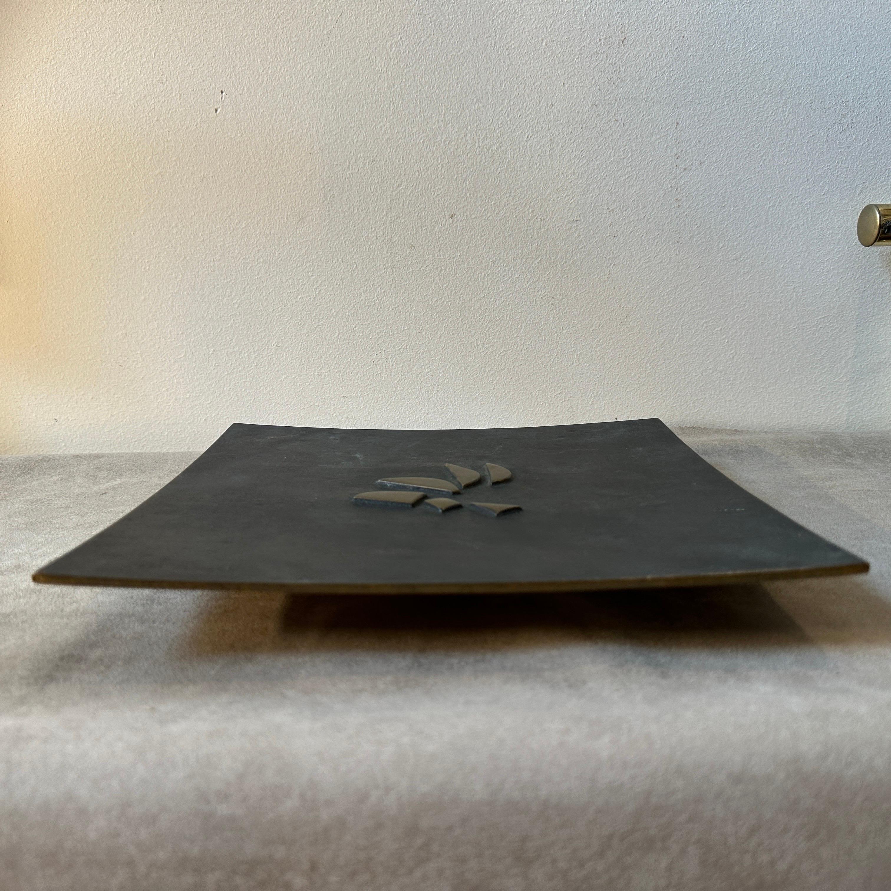 Moderne Centre de table moderniste en bronze des années 1970 par Esa Fedrigolli pour Esart en vente