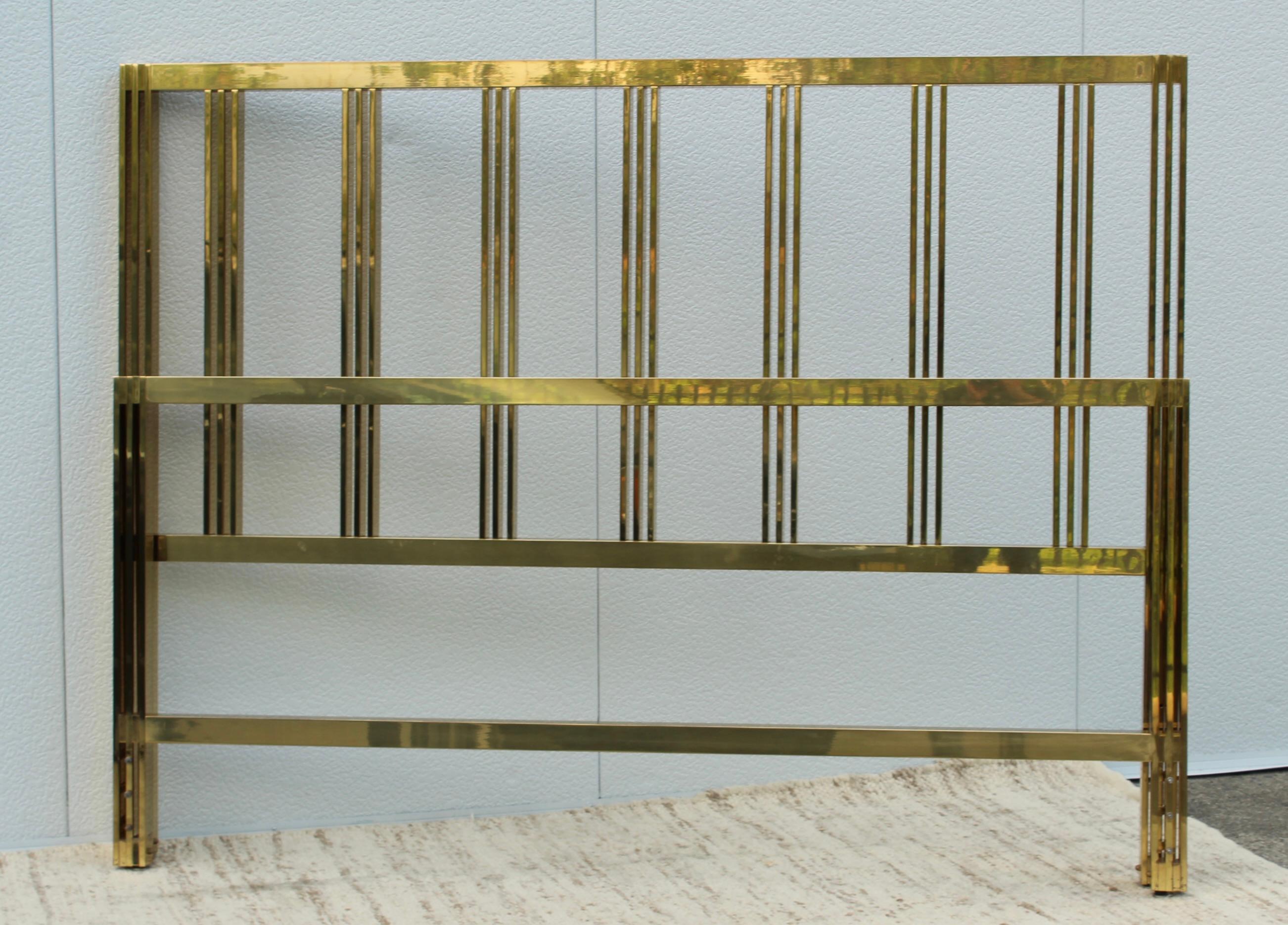 Late 20th Century 1970's Modernist Solid Brass King Size Bed