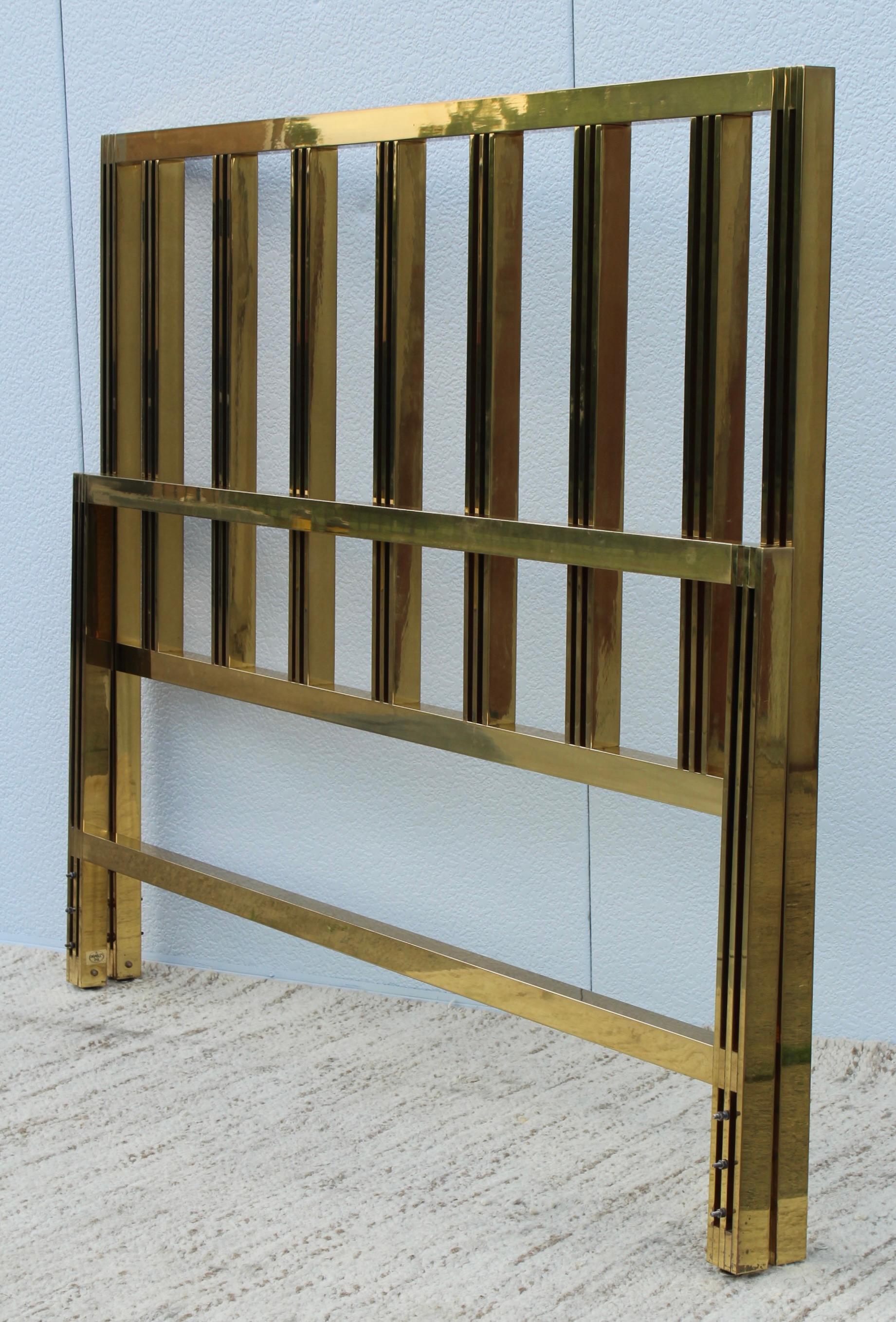 1970's Modernist Solid Brass King Size Bed 1
