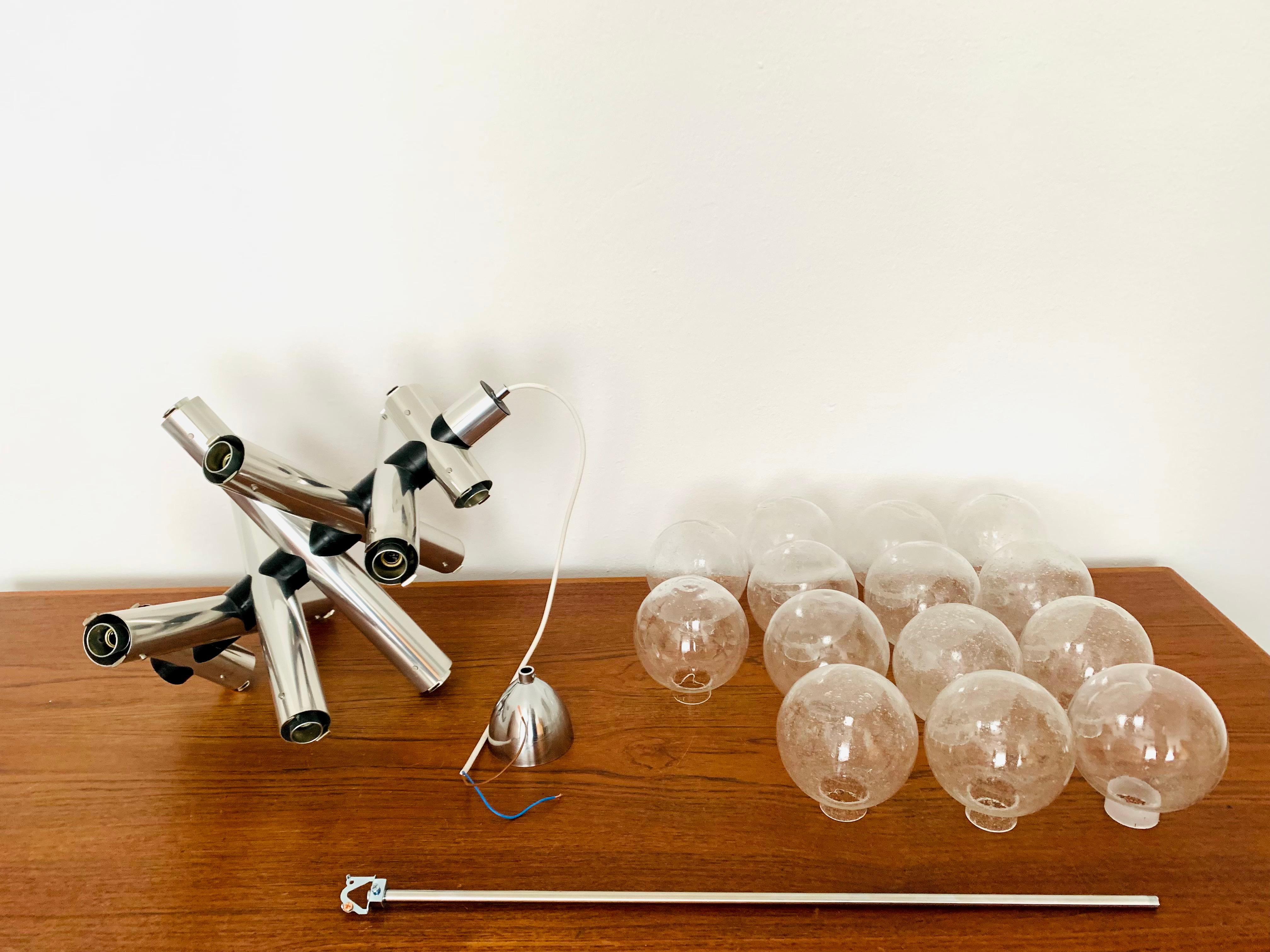  1970s Modernist Space Age Bubble Glass Chandelier by J.T. Kalmar For Sale 8