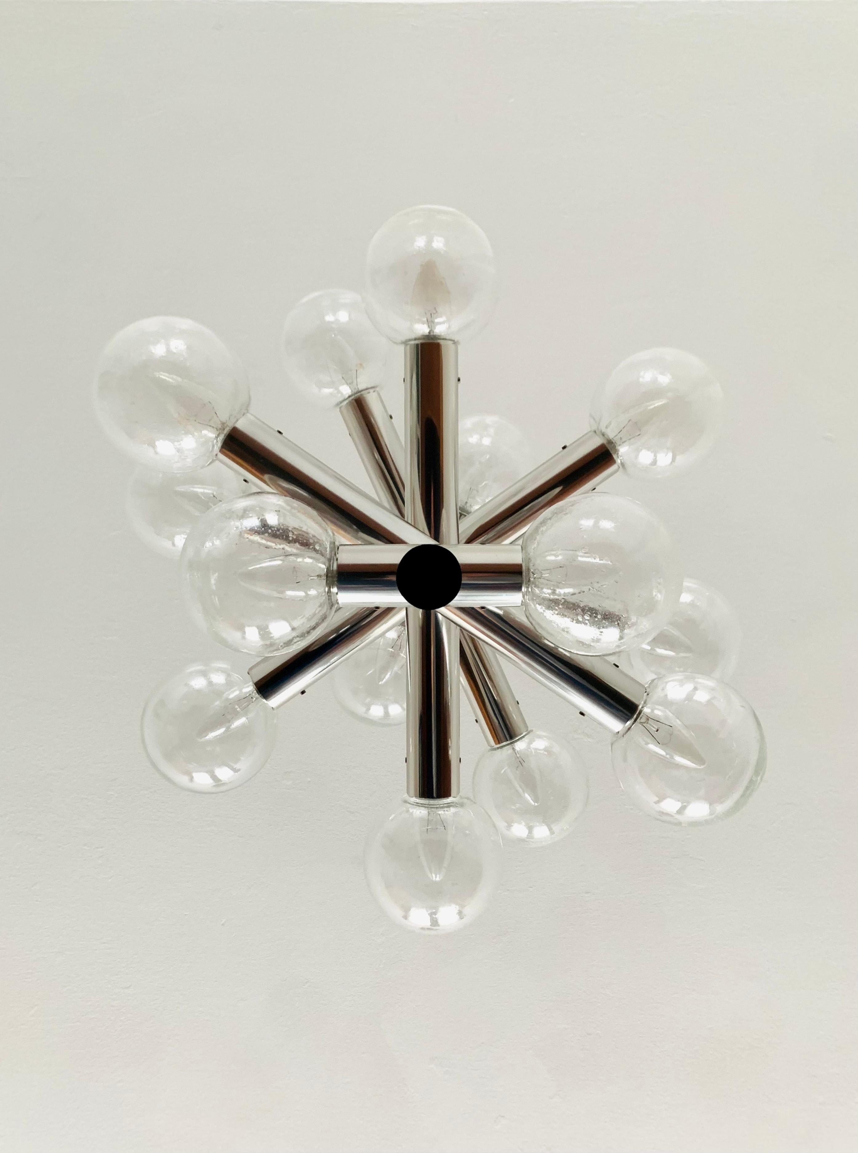  1970s Modernist Space Age Bubble Glass Chandelier by J.T. Kalmar For Sale 1