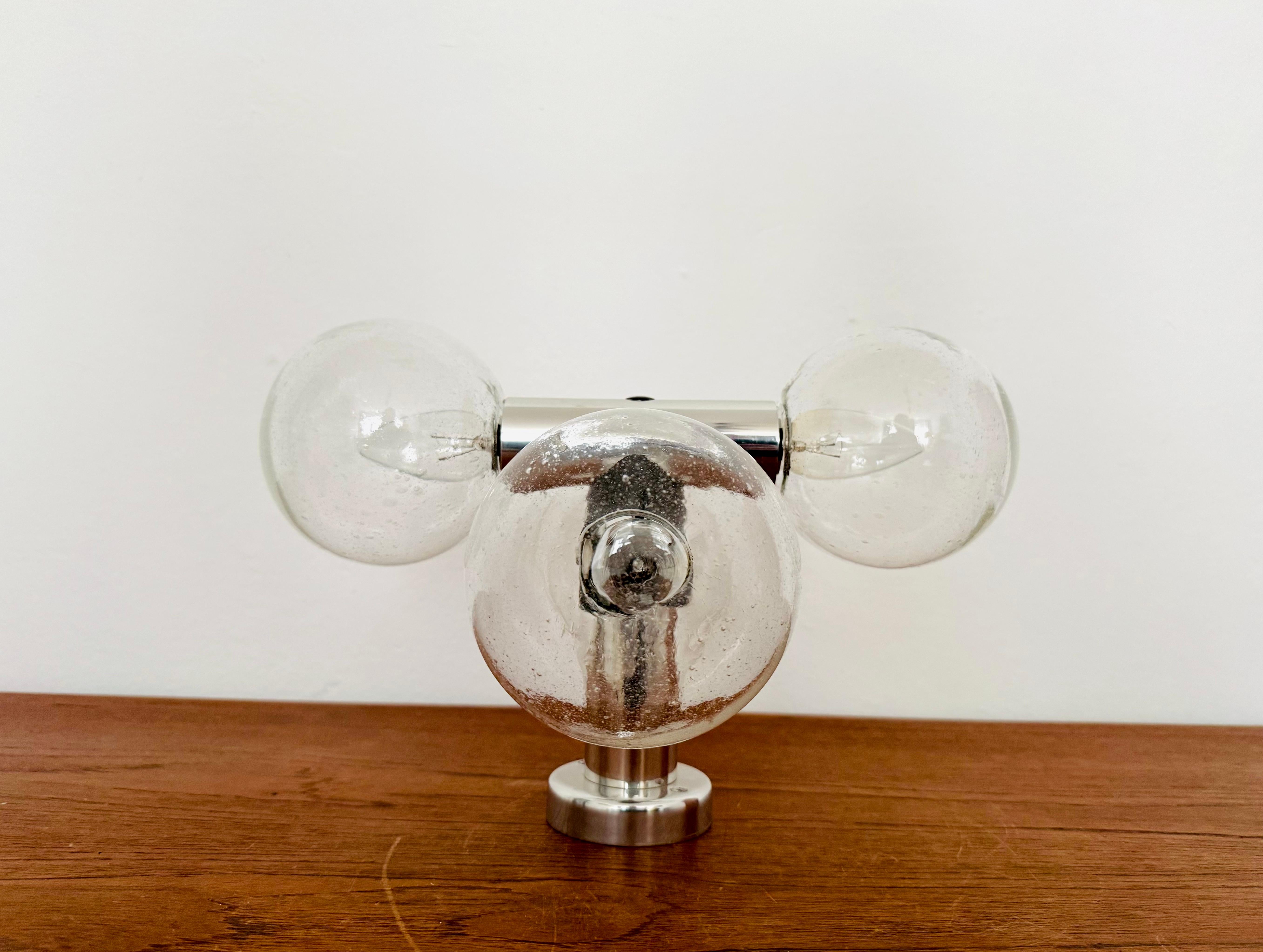 1970s Modernist Space Age Bubble Glass Flush Lamp by J.T. Kalmar For Sale 4