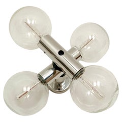 Lampada da incasso in vetro a bolle modernista degli anni '70 di J.T. Kalmar
