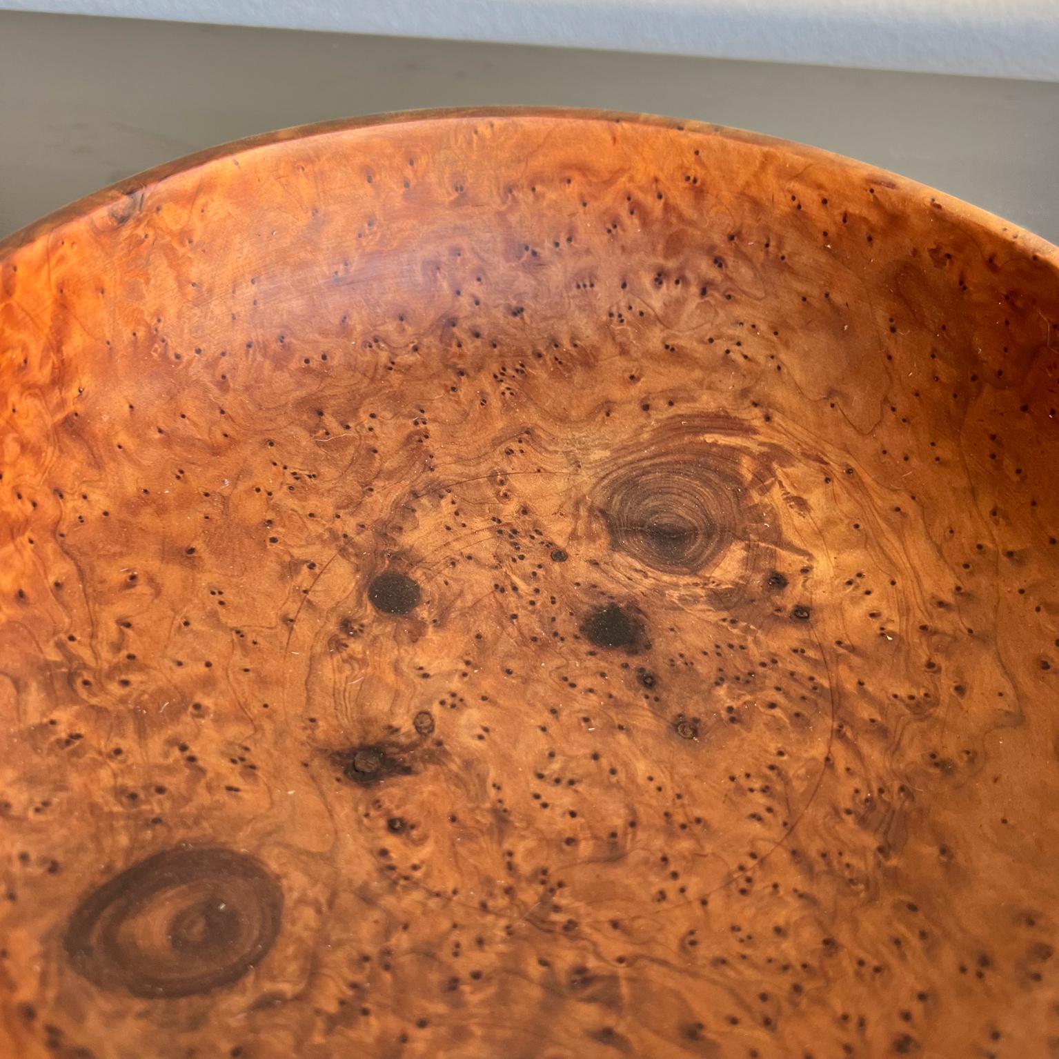Cuenco de madera de burl de arte modernista de Studio A de los años 70 Madera en venta
