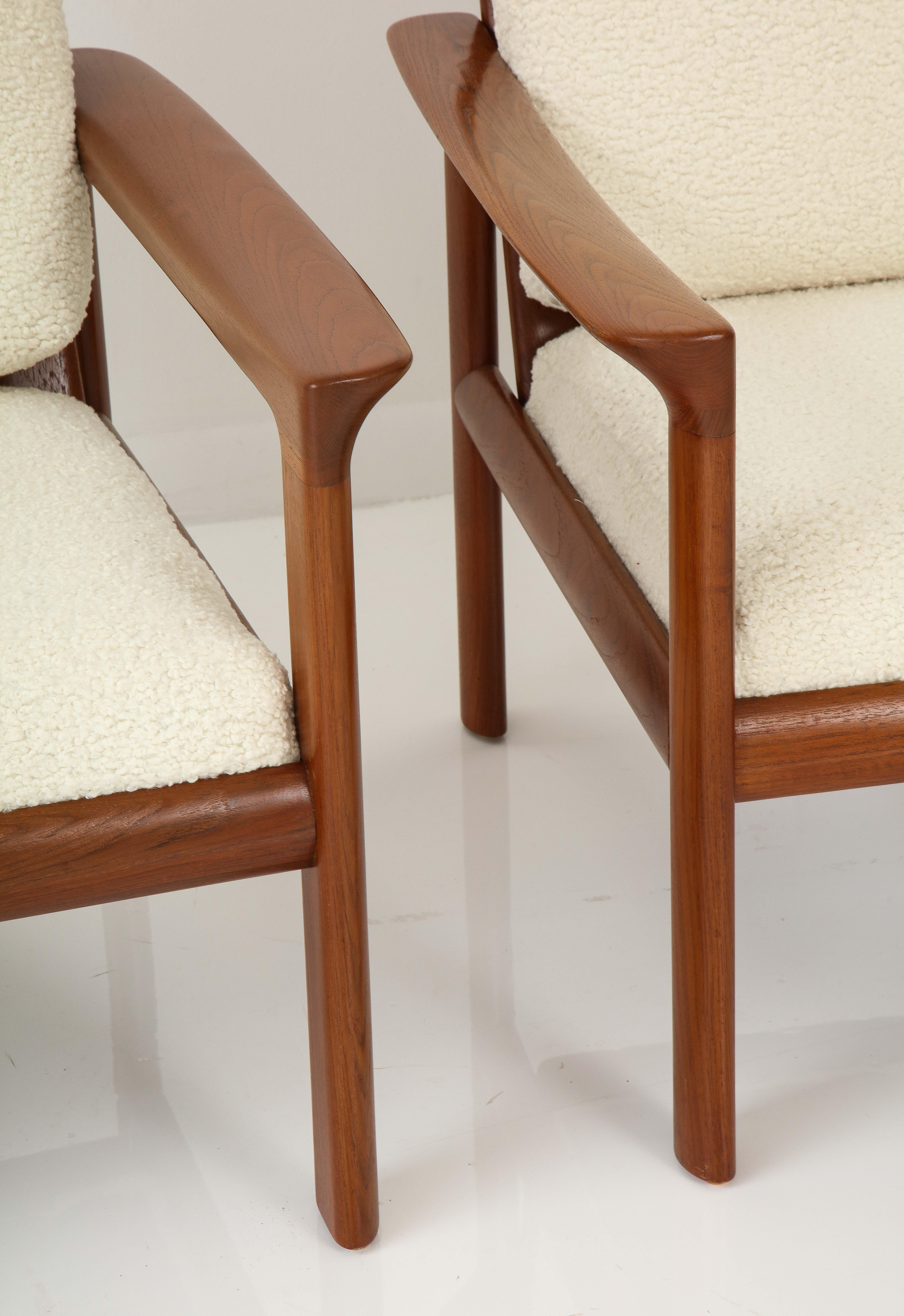 Sillones modernistas daneses de teca Sven Ellekaer, años 70 Bouclé en venta