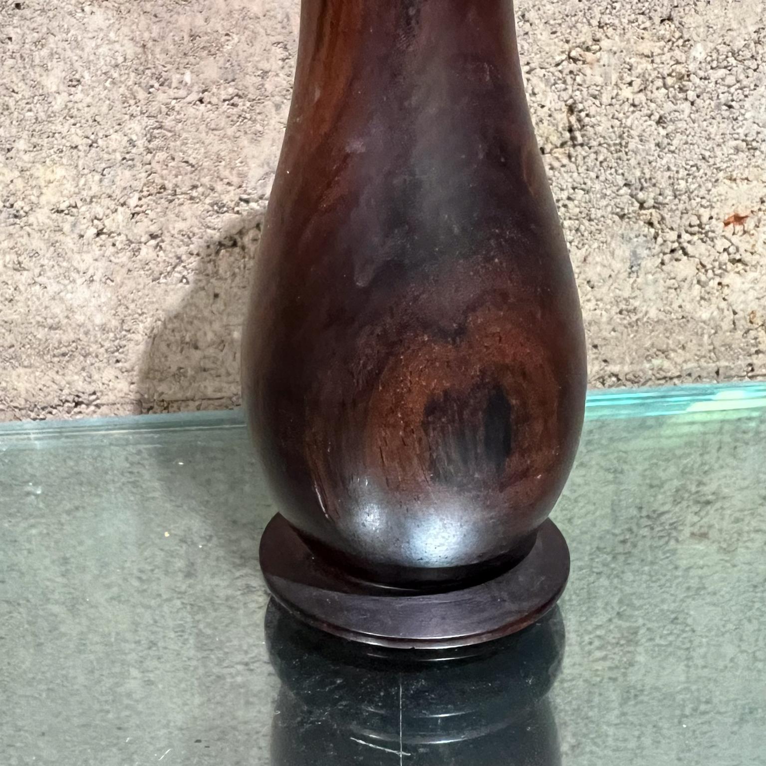 American 1970s Modernist Turned Wood Vase Palisander  For Sale