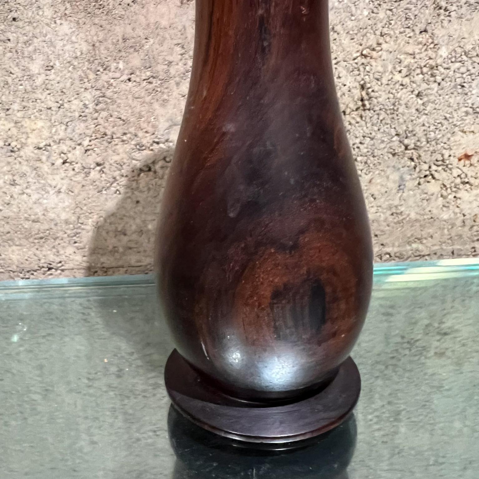 1970s Modernist Turned Wood Vase Palisander  In Good Condition For Sale In Chula Vista, CA