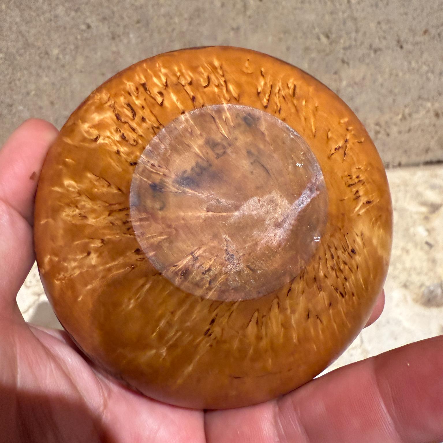 Jarrón modernista de los años 70 Madera de abedul y burl en venta 9