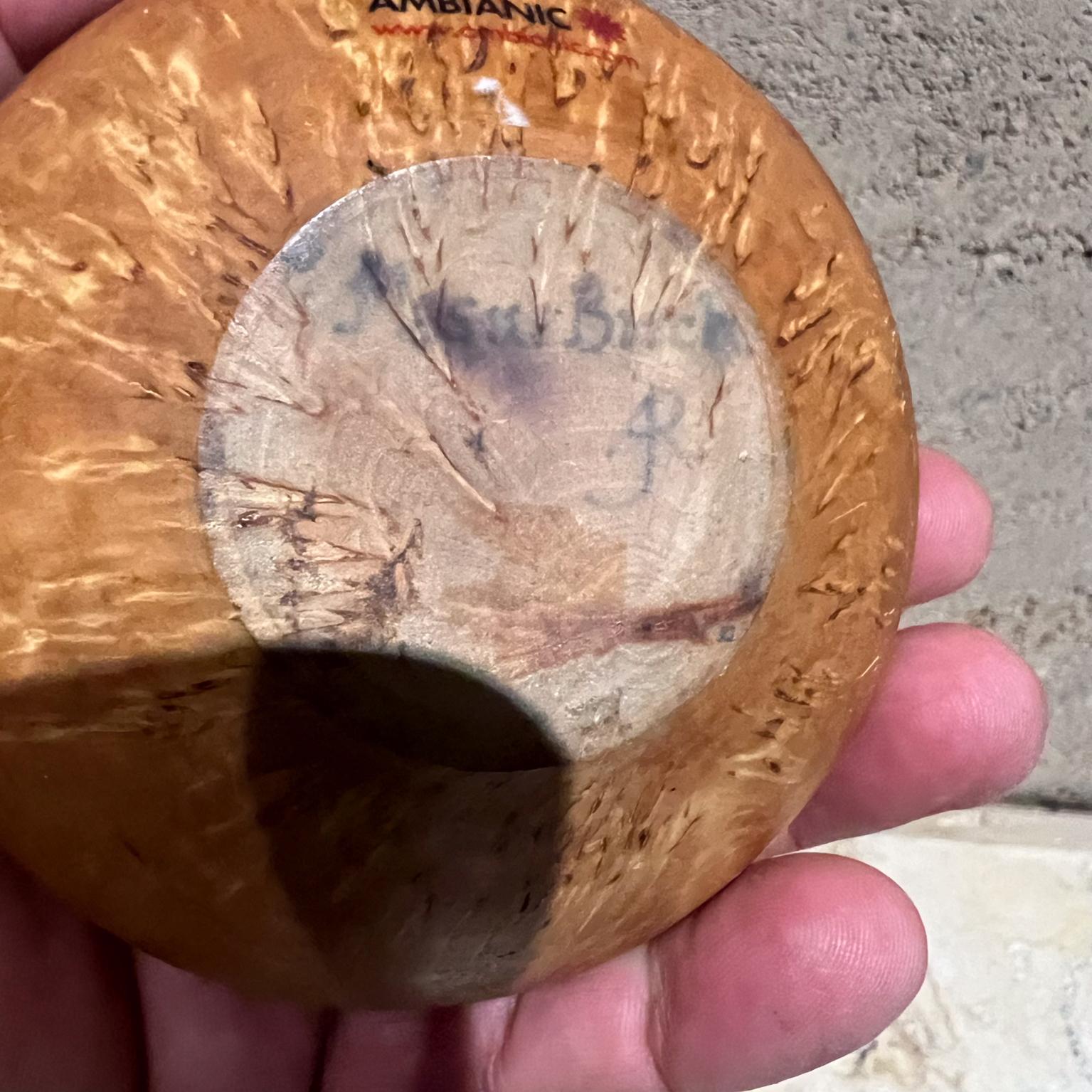 Jarrón modernista de los años 70 Madera de abedul y burl en venta 2