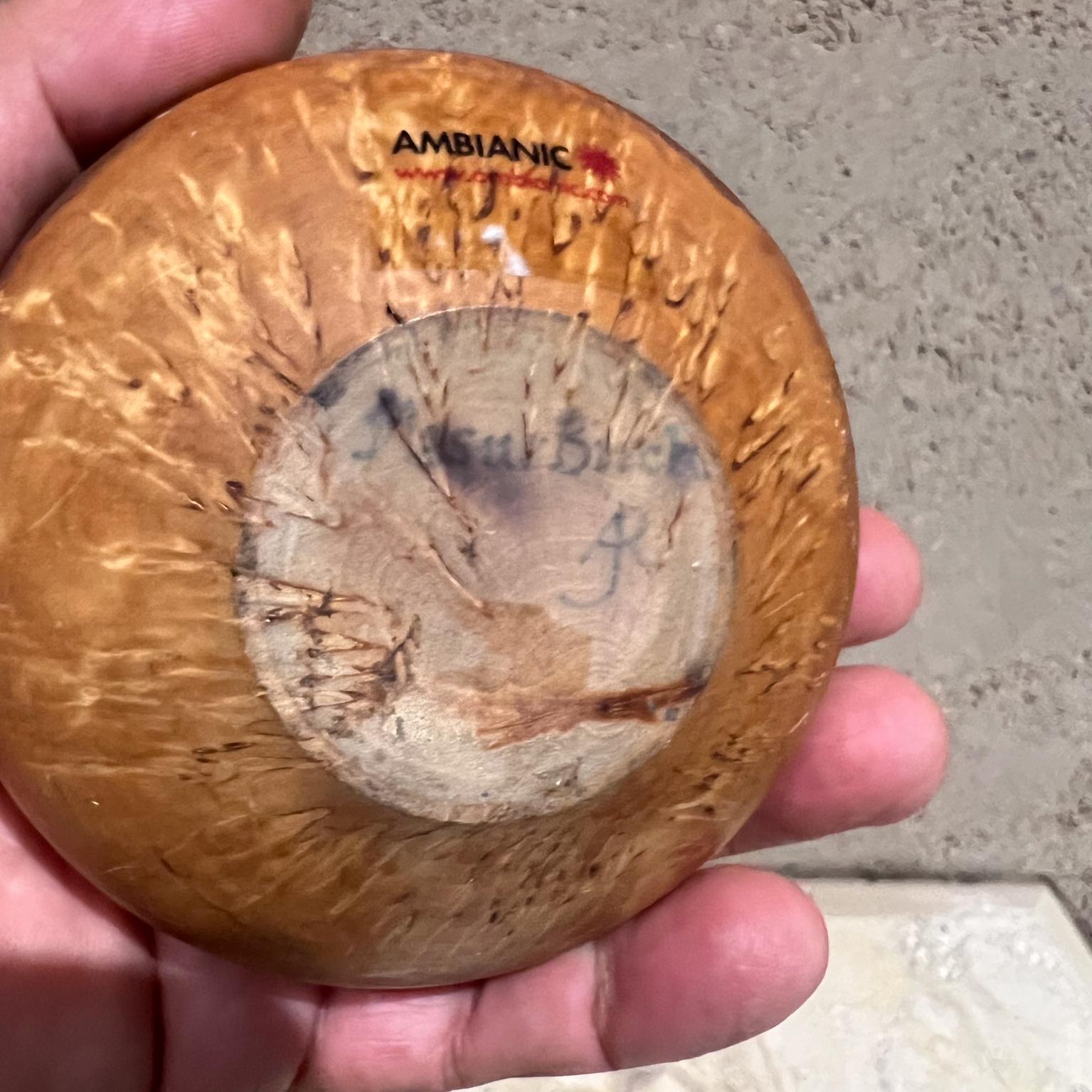 Jarrón modernista de los años 70 Madera de abedul y burl en venta 3