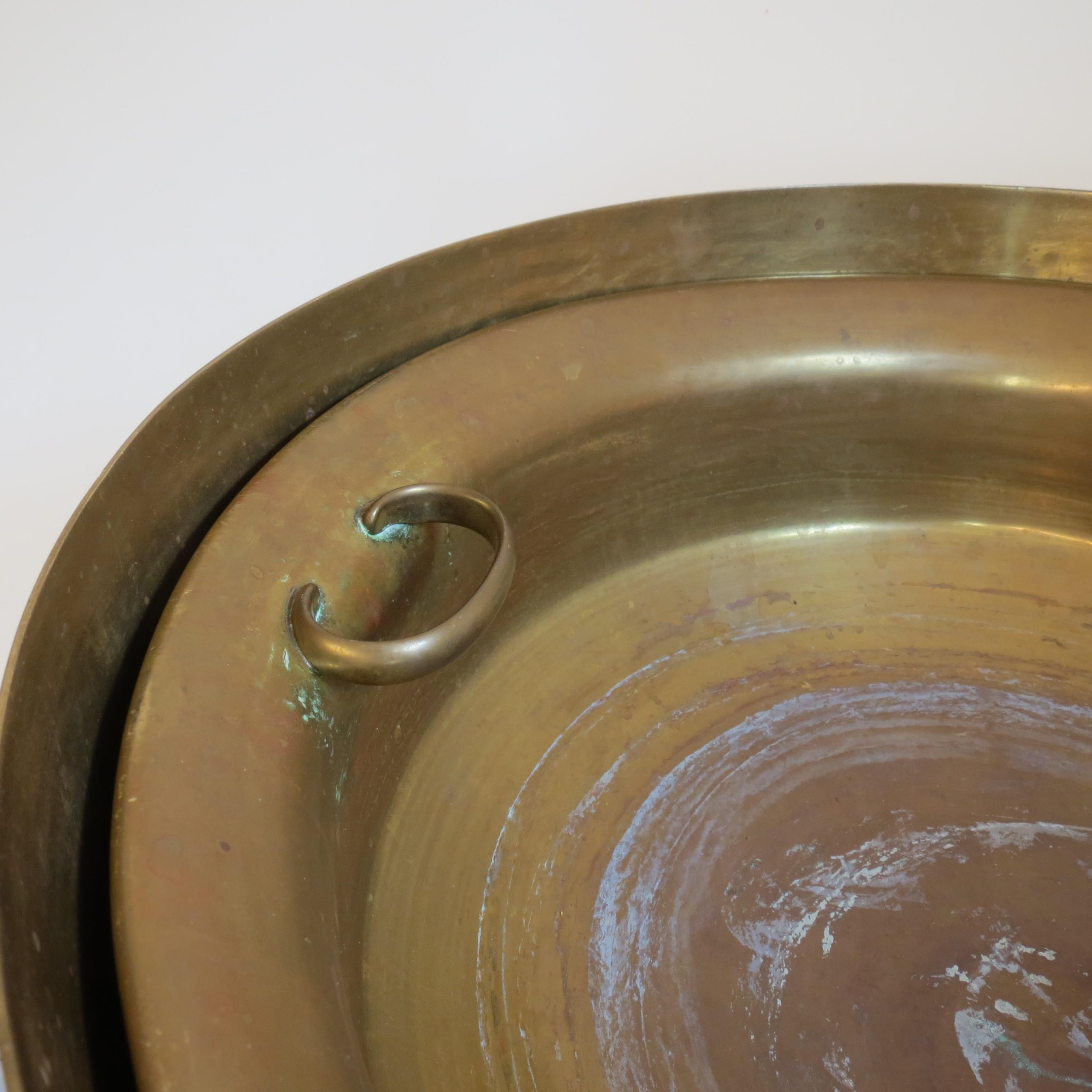 1970s Modernist Vintage Portable Baptismal Brass Font Pedestal Planter