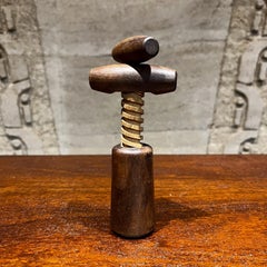 1970s Exotic Wood Wine Bottle Opener & Closer Mexico