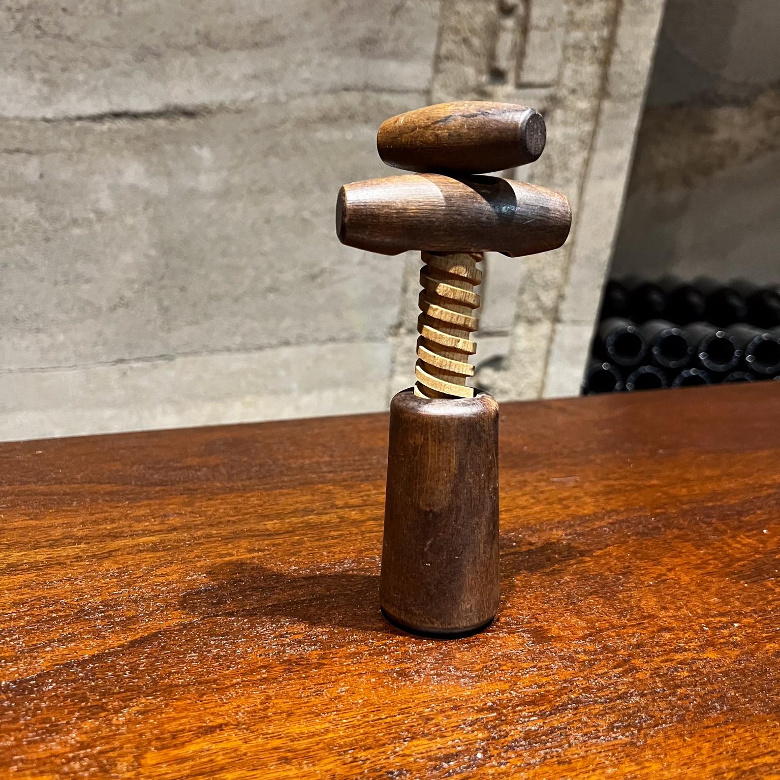 1970s Exotic Wood Wine Bottle Opener & Closer Mexico In Good Condition For Sale In Chula Vista, CA