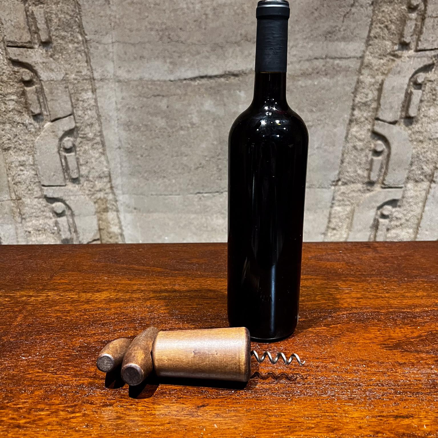 1970s Exotic Wood Wine Bottle Opener & Closer Mexico For Sale 2