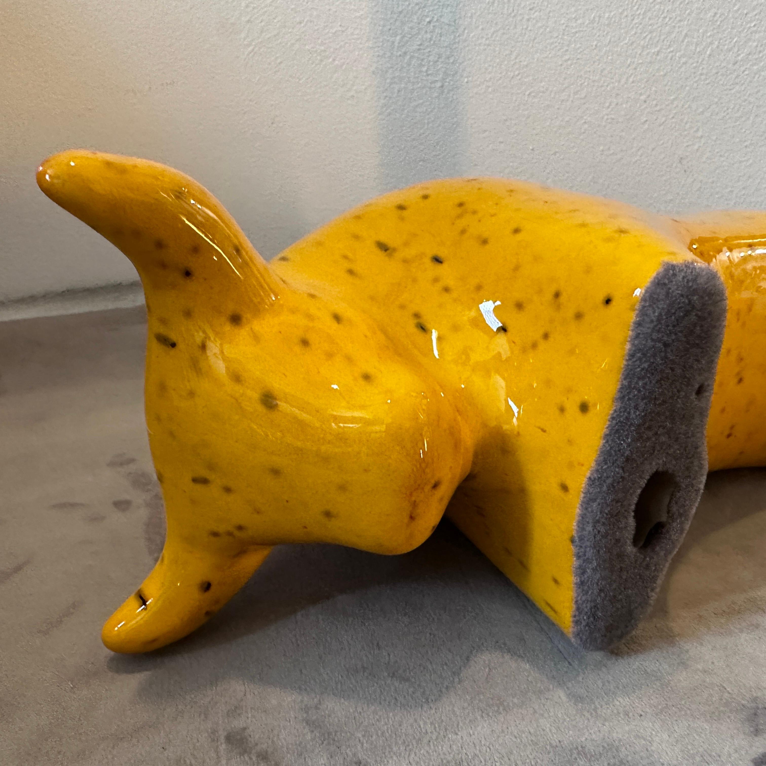 1970s Modernist Yellow Fat Lava Ceramic Bull by Otto Keramik 1