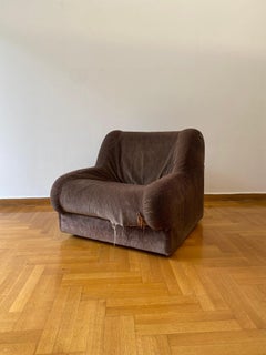 1970s Modular 1 x Lounge Chair, Airborne Style Distressed Italia poltrona