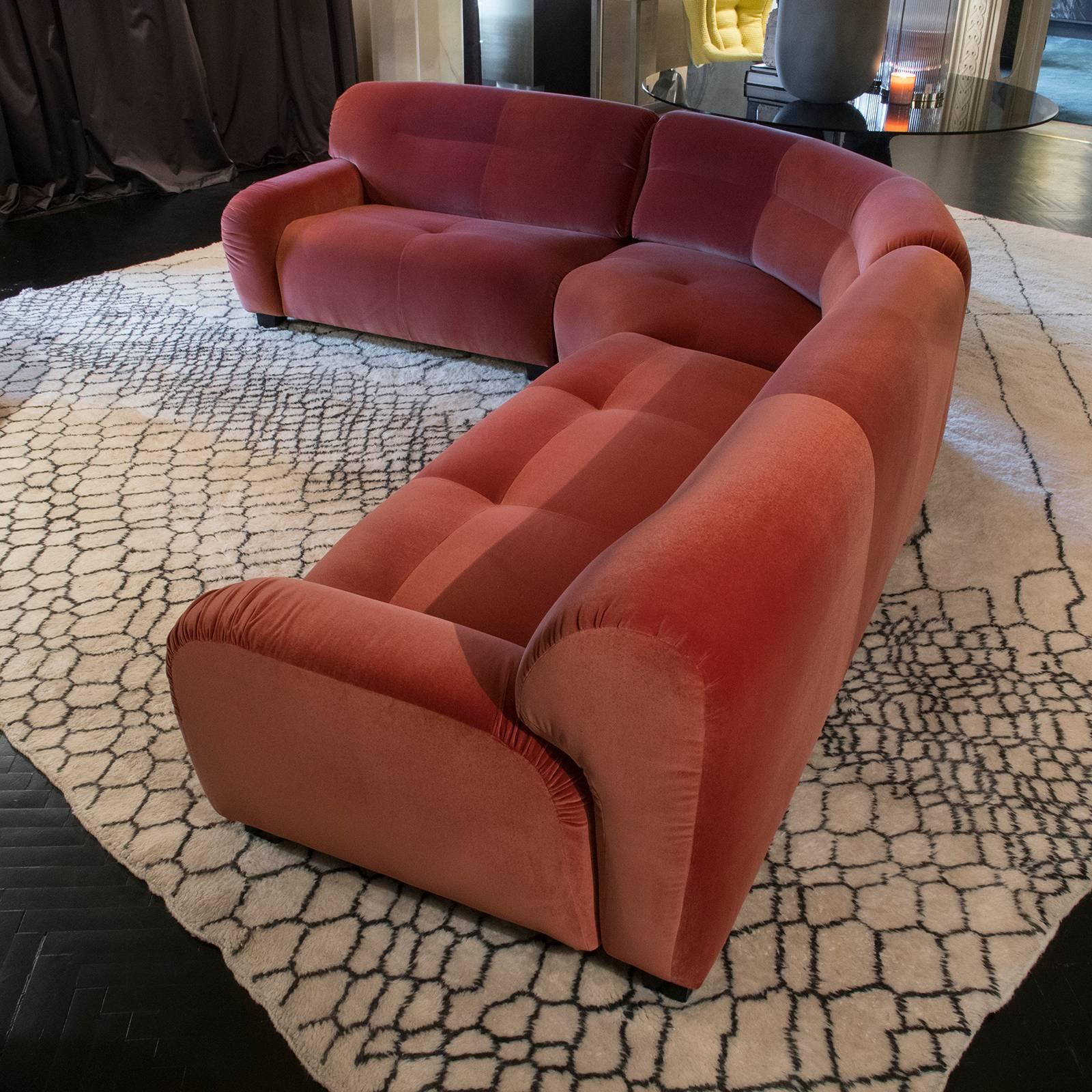 Mid-Century Modern 1970s Modular Curved Sofa