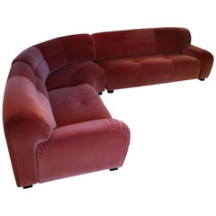 1970s Modular Curved Sofa