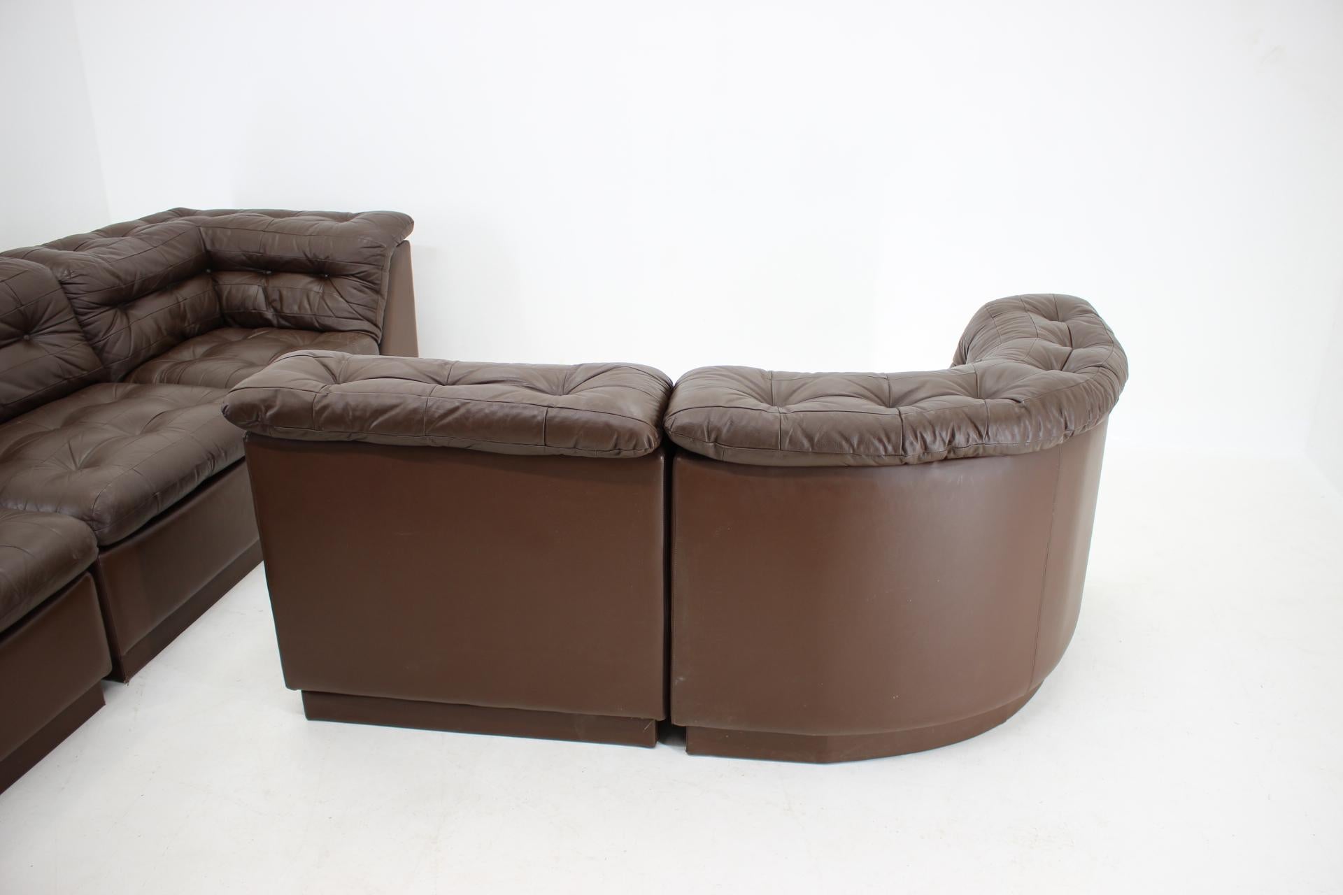 1970s Modular Sofa in Brown Leather, Germany 3