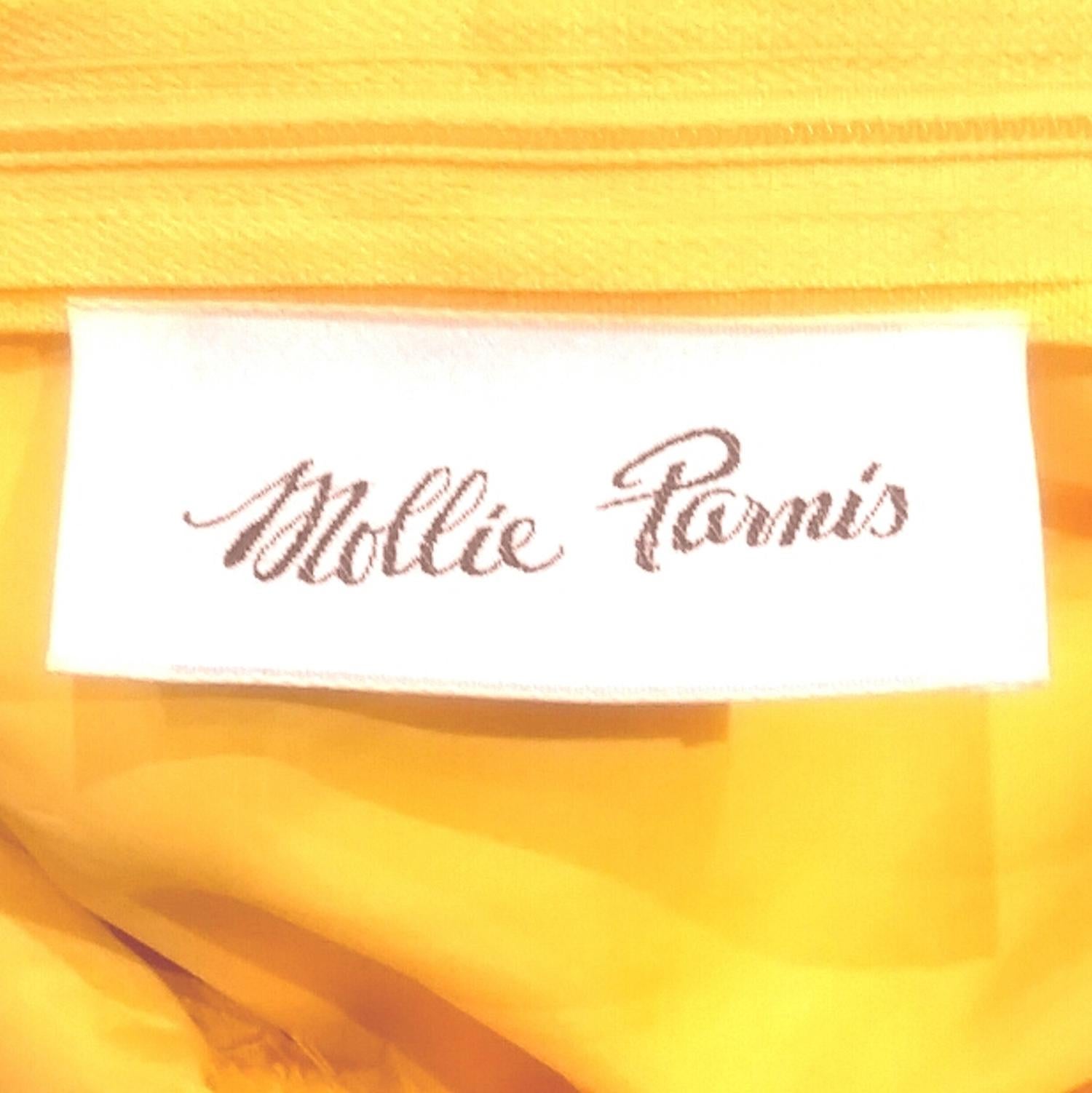 1970s Mollie Parnis Yellow & Black Halterneck Ruffle Dress For Sale 1