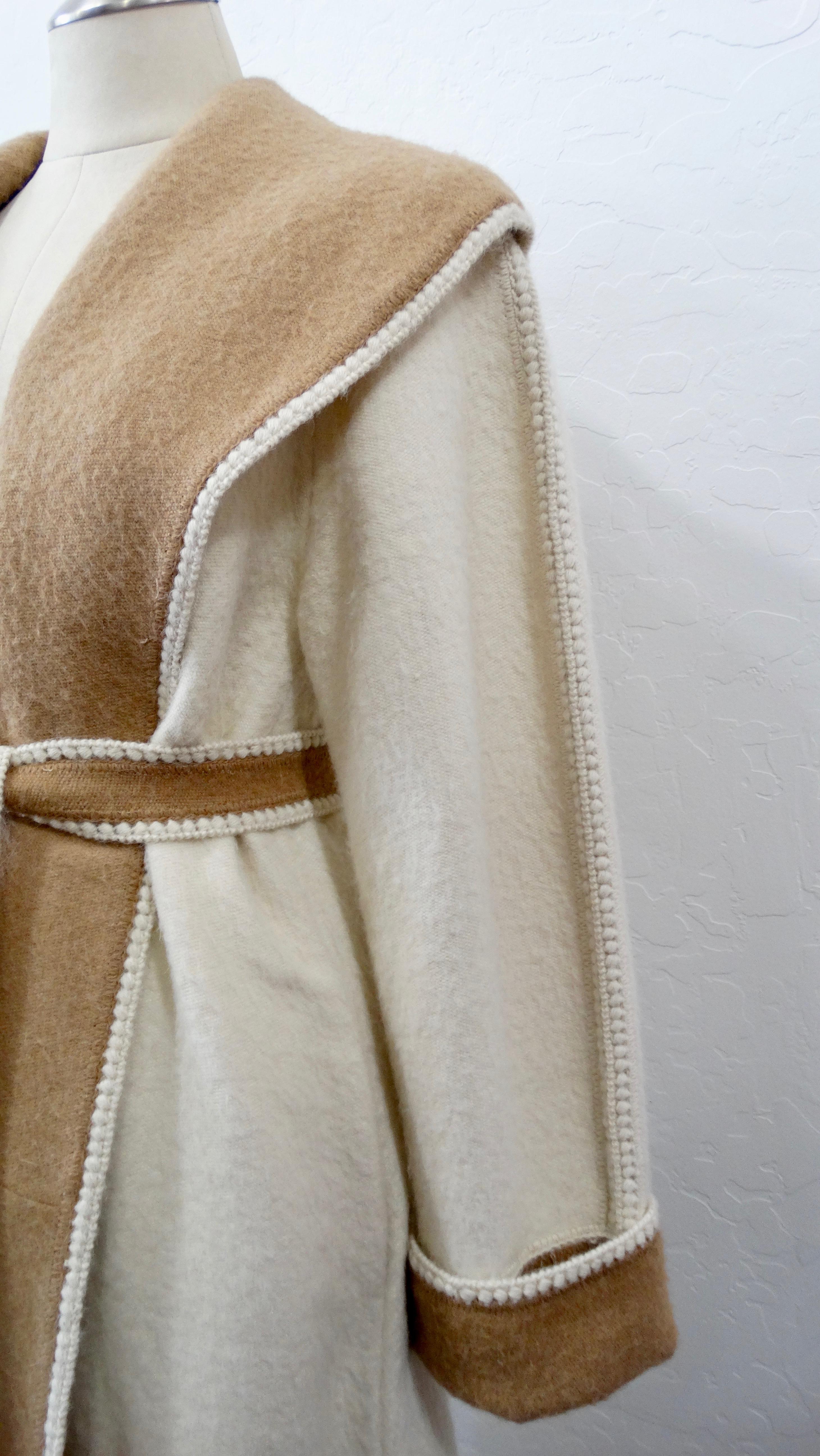 Mon Repos 1970s Two-Tone Alpaca Wool Coat 6