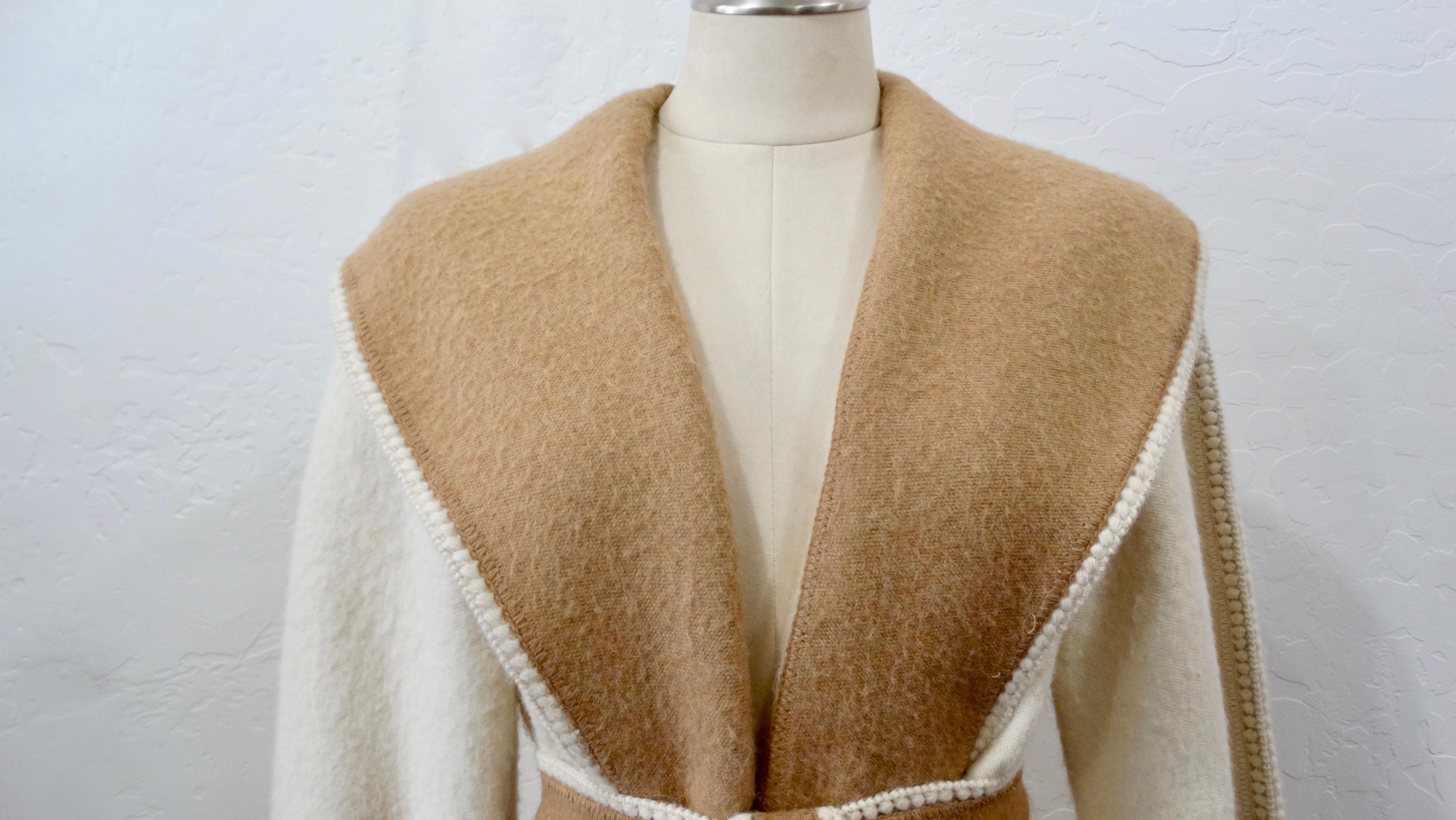 Mon Repos 1970s Two-Tone Alpaca Wool Coat 2