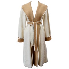 Retro Mon Repos 1970s Two-Tone Alpaca Wool Coat