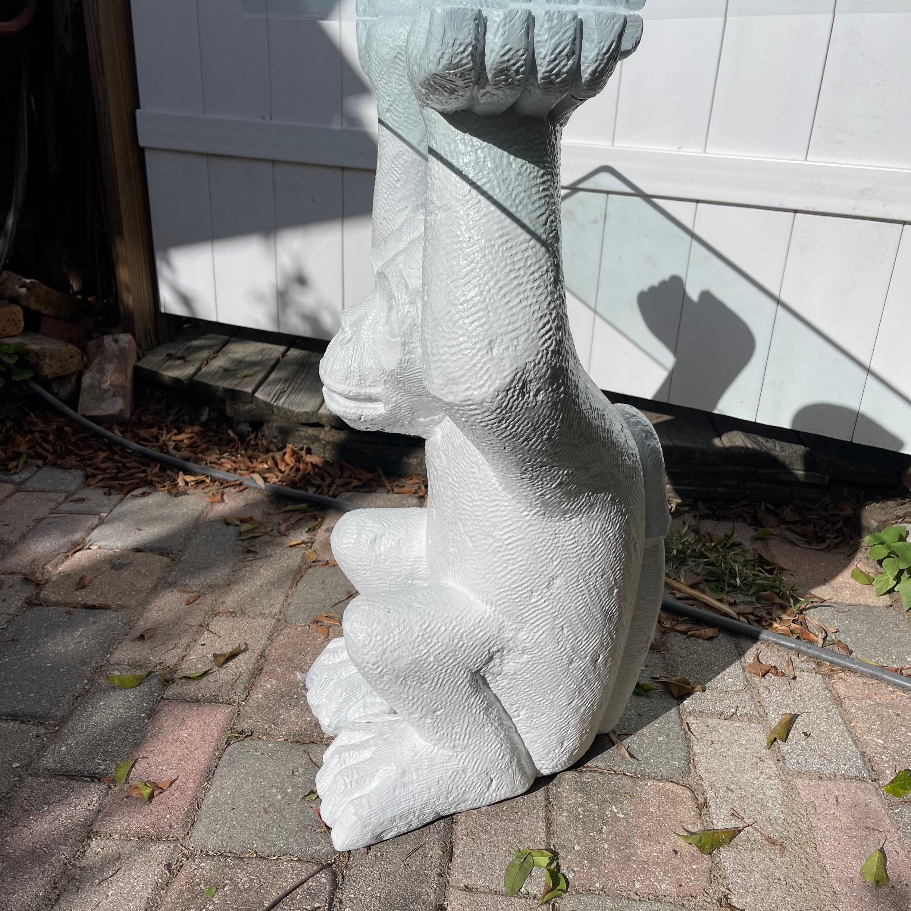 1970s Monkey Form Composite & Glass Console Sofa Table en vente 6