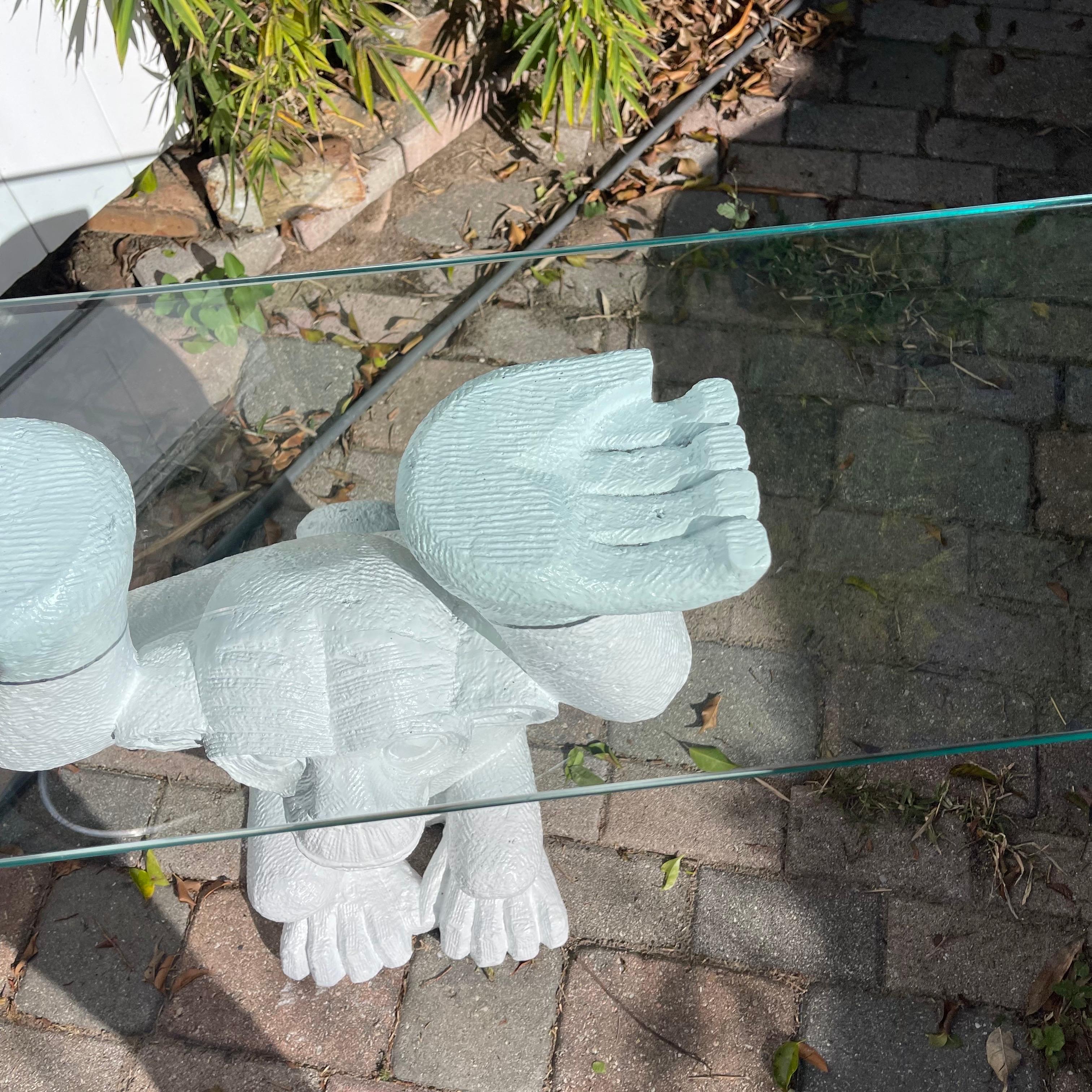 1970s Monkey Form Composite & Glass Console Sofa Table en vente 1