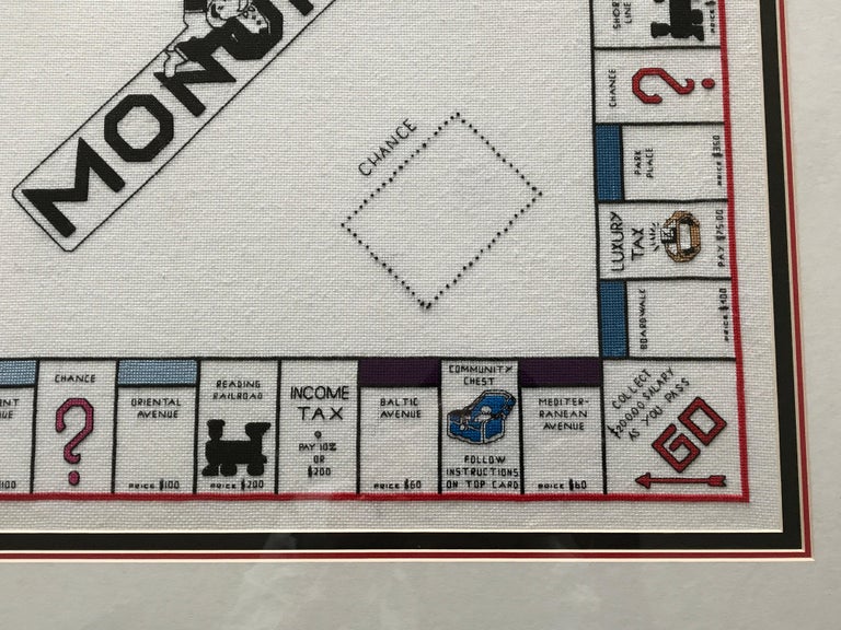 1970s 'Monopoly' Needlepoint Game Board, Framed at 1stDibs