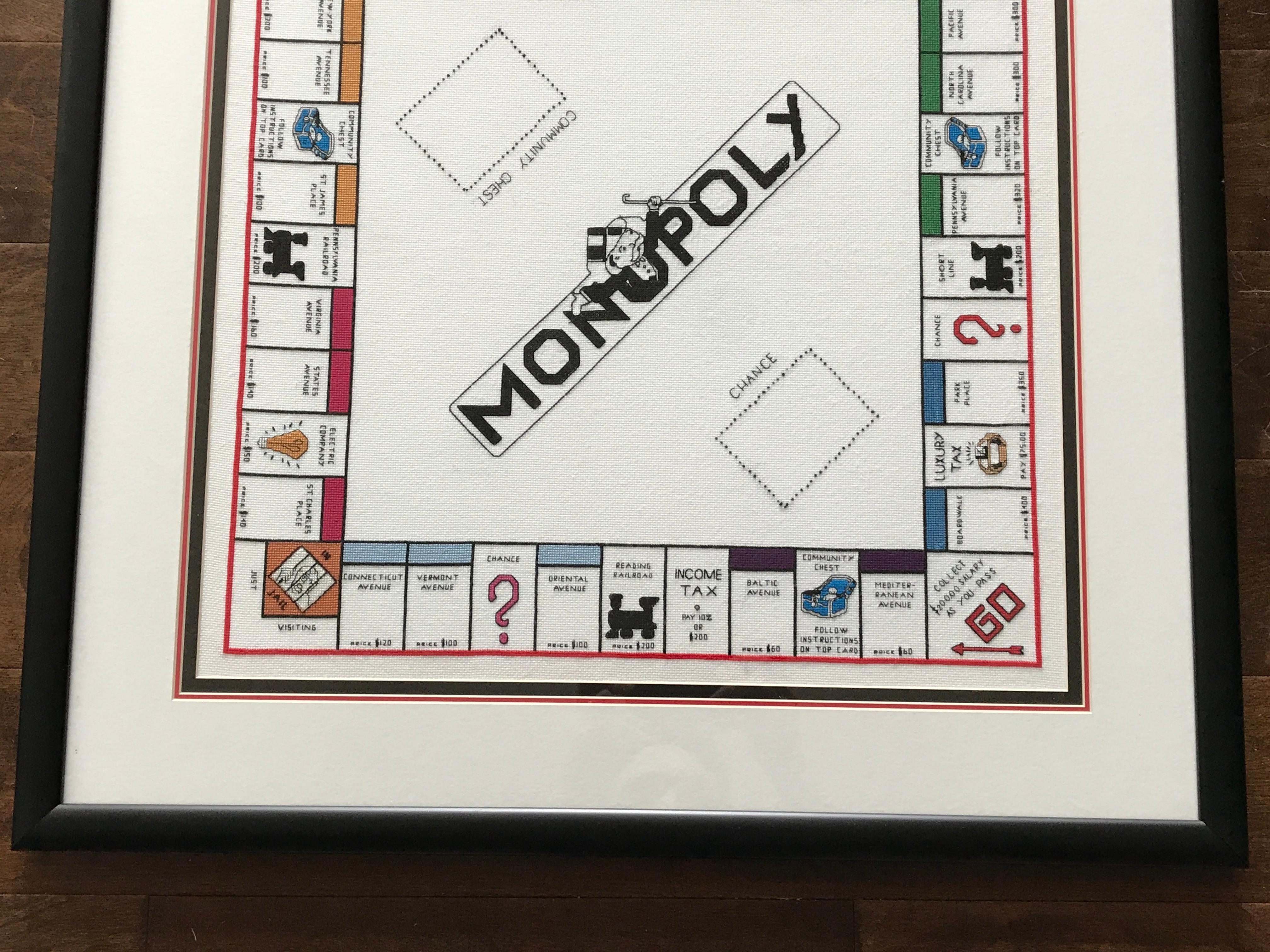 framed monopoly board