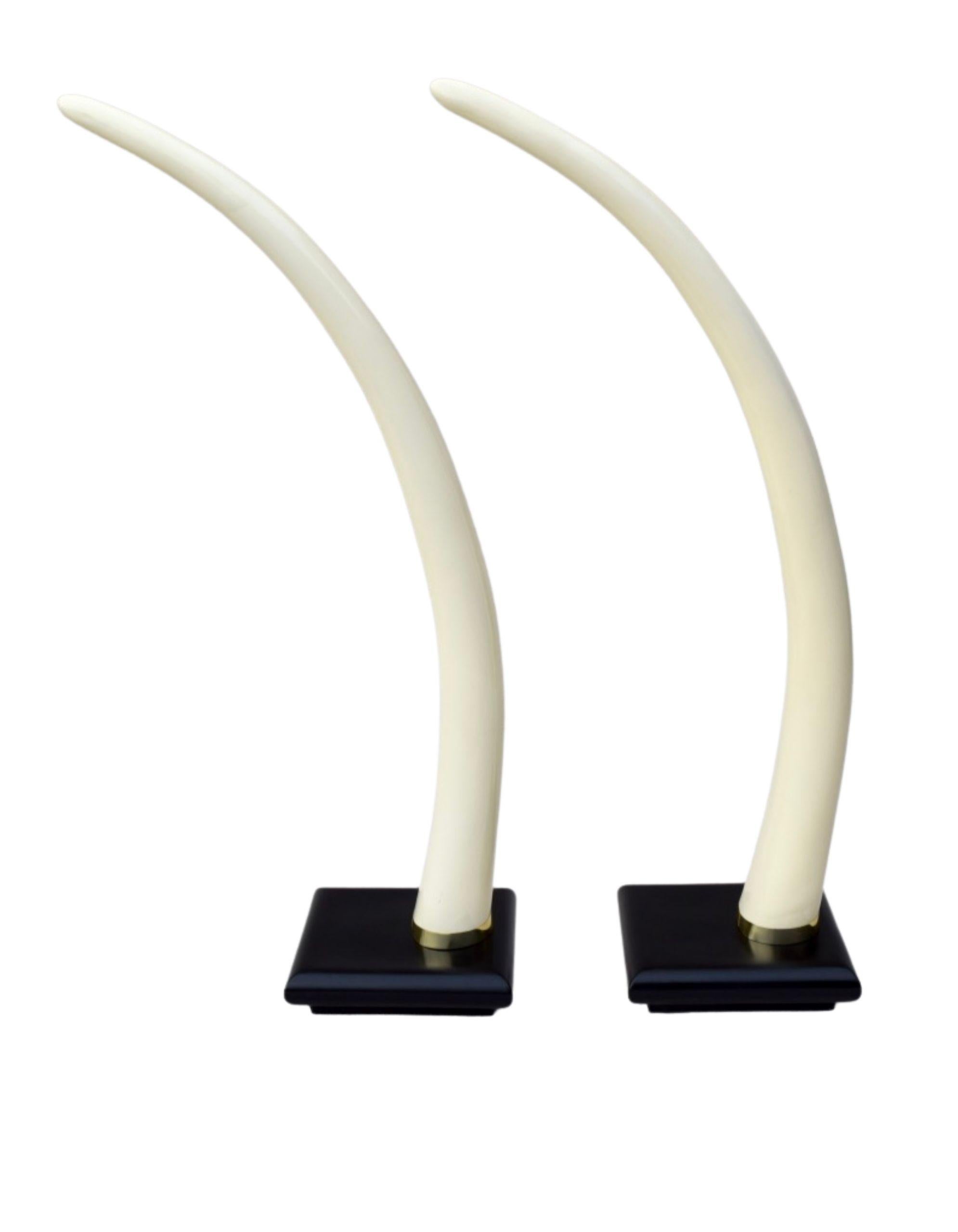 1970's Hollywood Regency Monumental Faux Tusks In Good Condition In Southampton, NJ