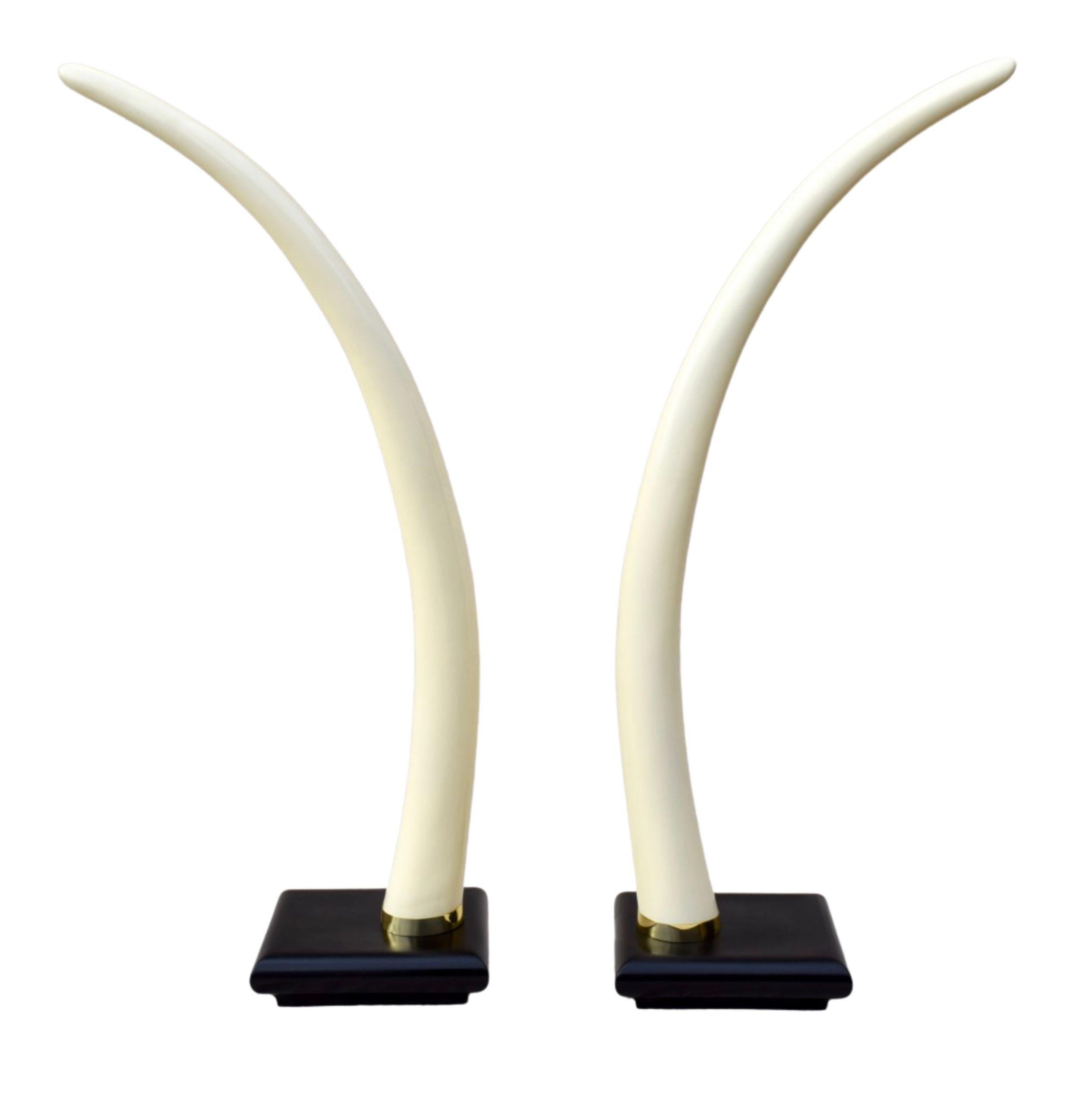 Late 20th Century 1970's Hollywood Regency Monumental Faux Tusks