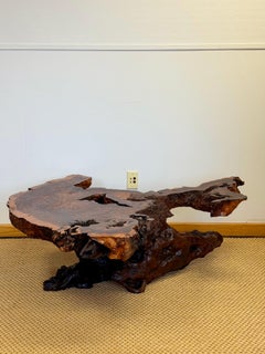 1970s Monumental Redwood Burl Live Edge Sculptural Coffee Table