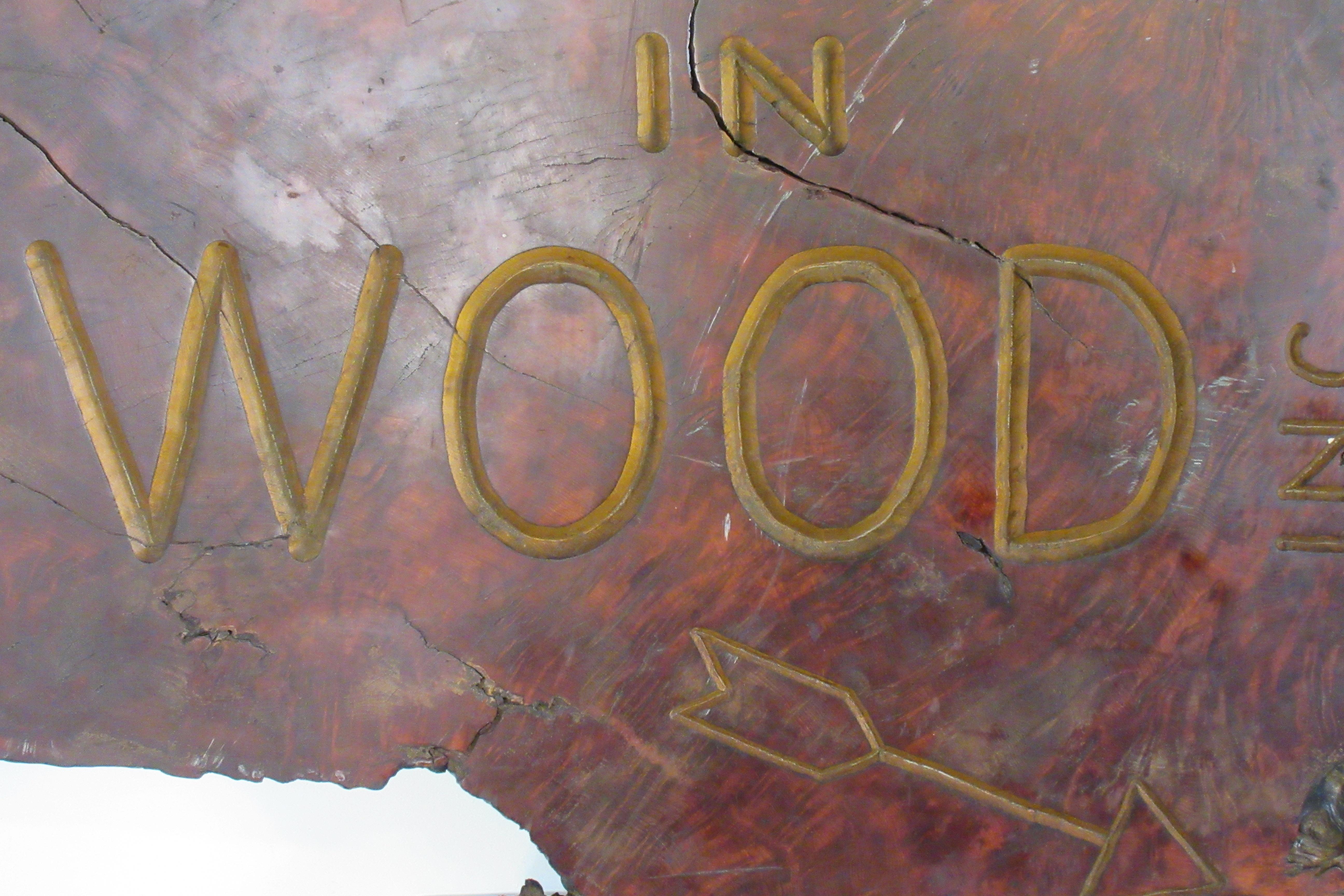 1970s Moods In Wood Sign For Sale 10
