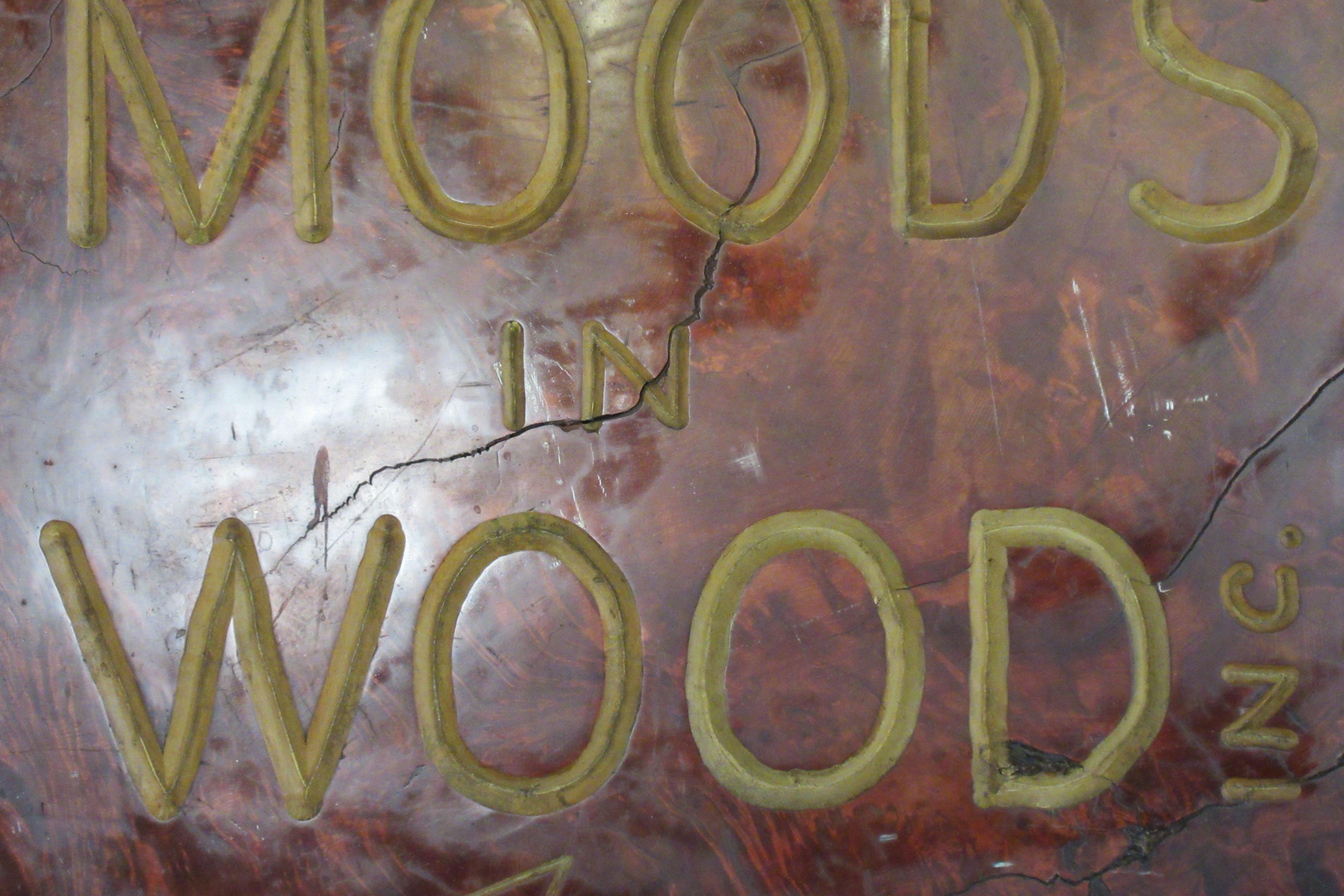 1970s Moods In Wood Sign For Sale 12